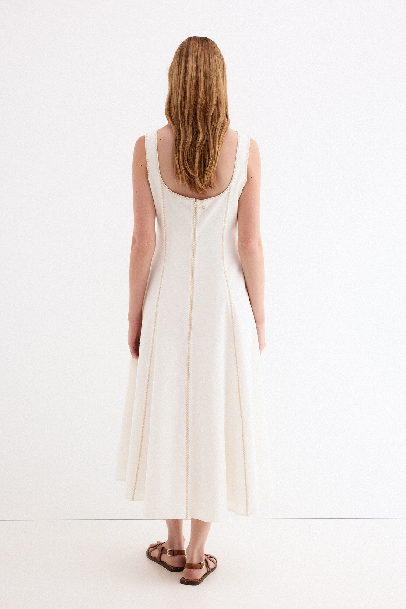 Pedro del Hierro Vestido sin mangas detalle botones Blanco