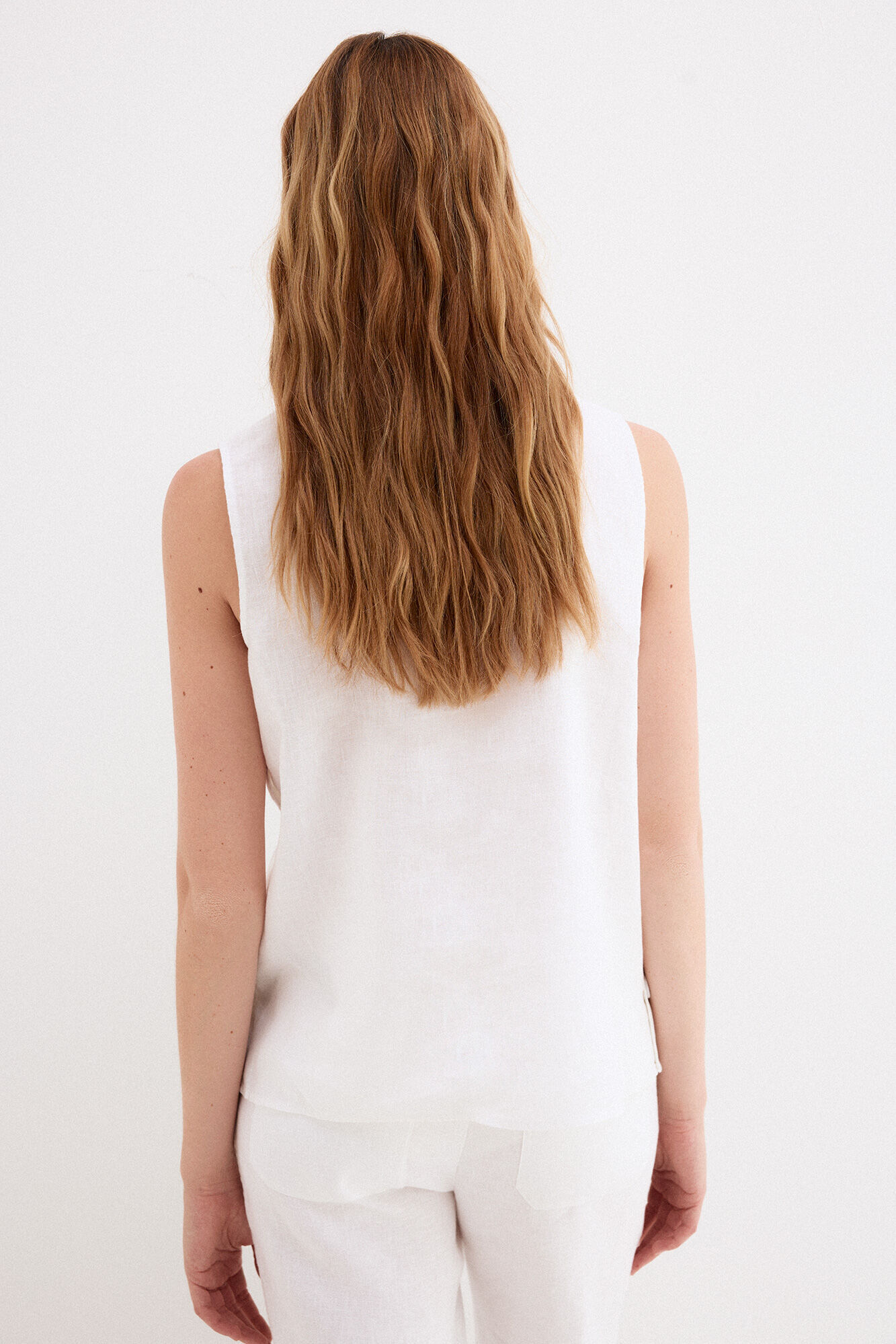 Pedro del Hierro Plain linen top White