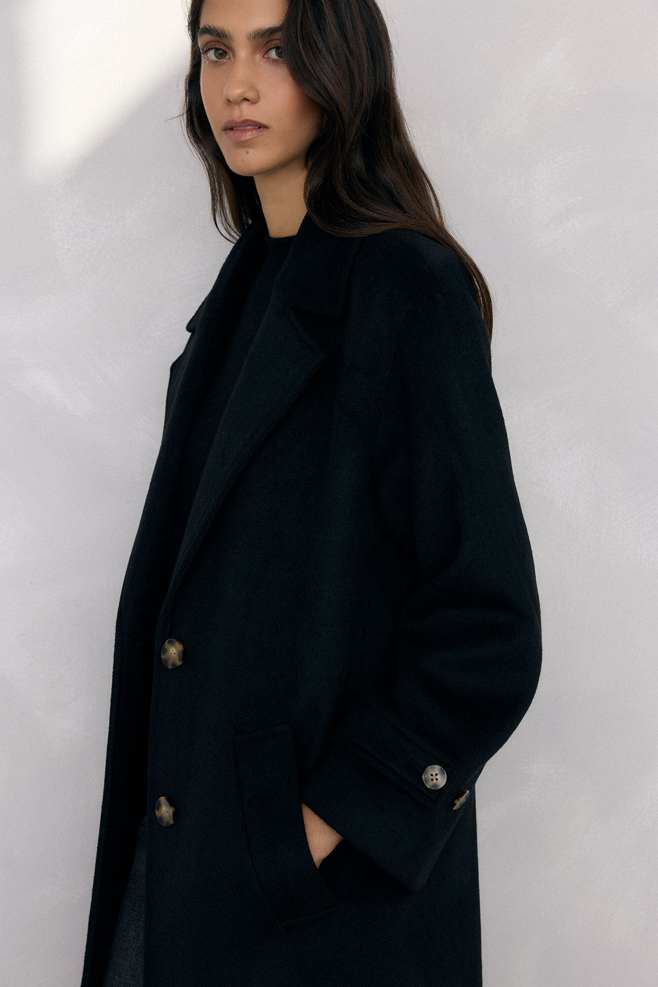 Pedro del Hierro Sobretudo e colete interno Preto