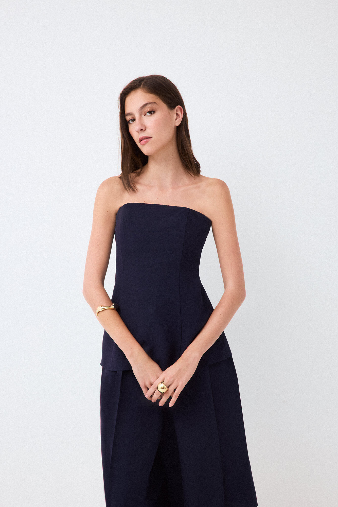 Pedro del Hierro Strapless top Blue