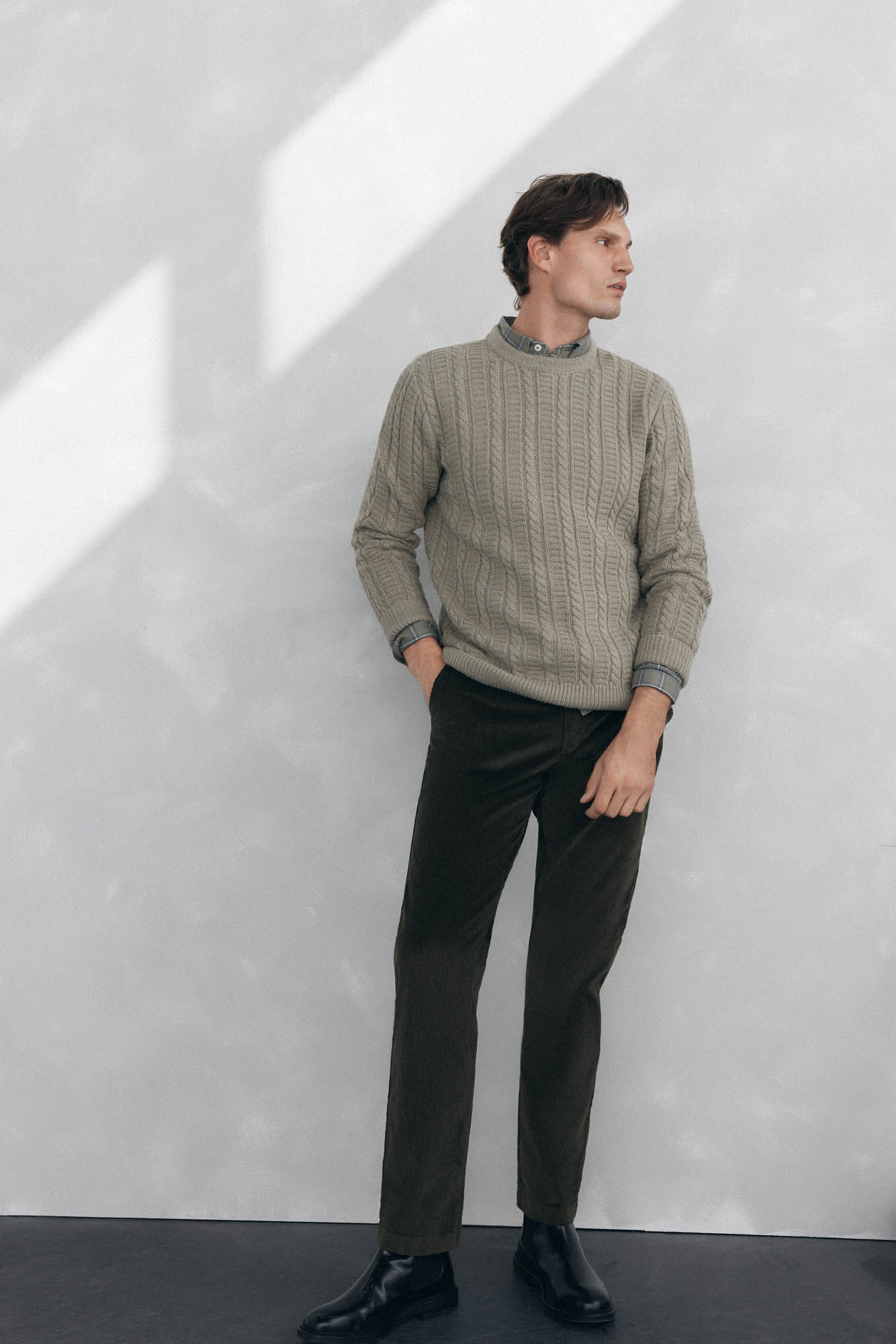 Pedro del Hierro Jersey lana cables cuello redondo