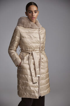 Pedro del Hierro Reversible fur parka Beige