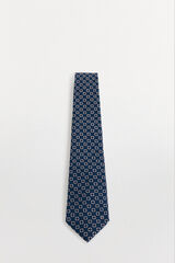 Pedro del Hierro Natural silk tie Blue