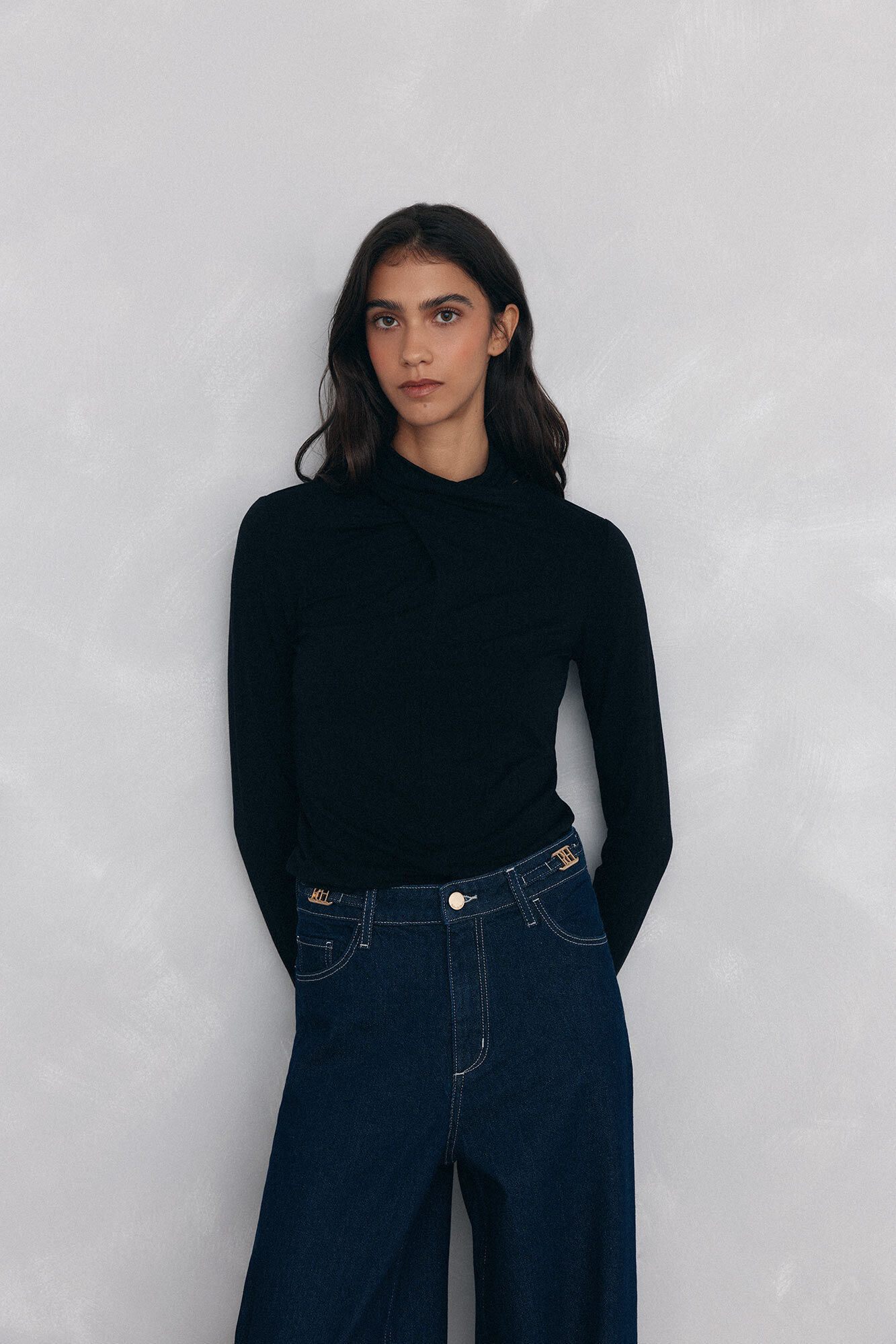 Pedro del Hierro Roll neck T-shirt Black