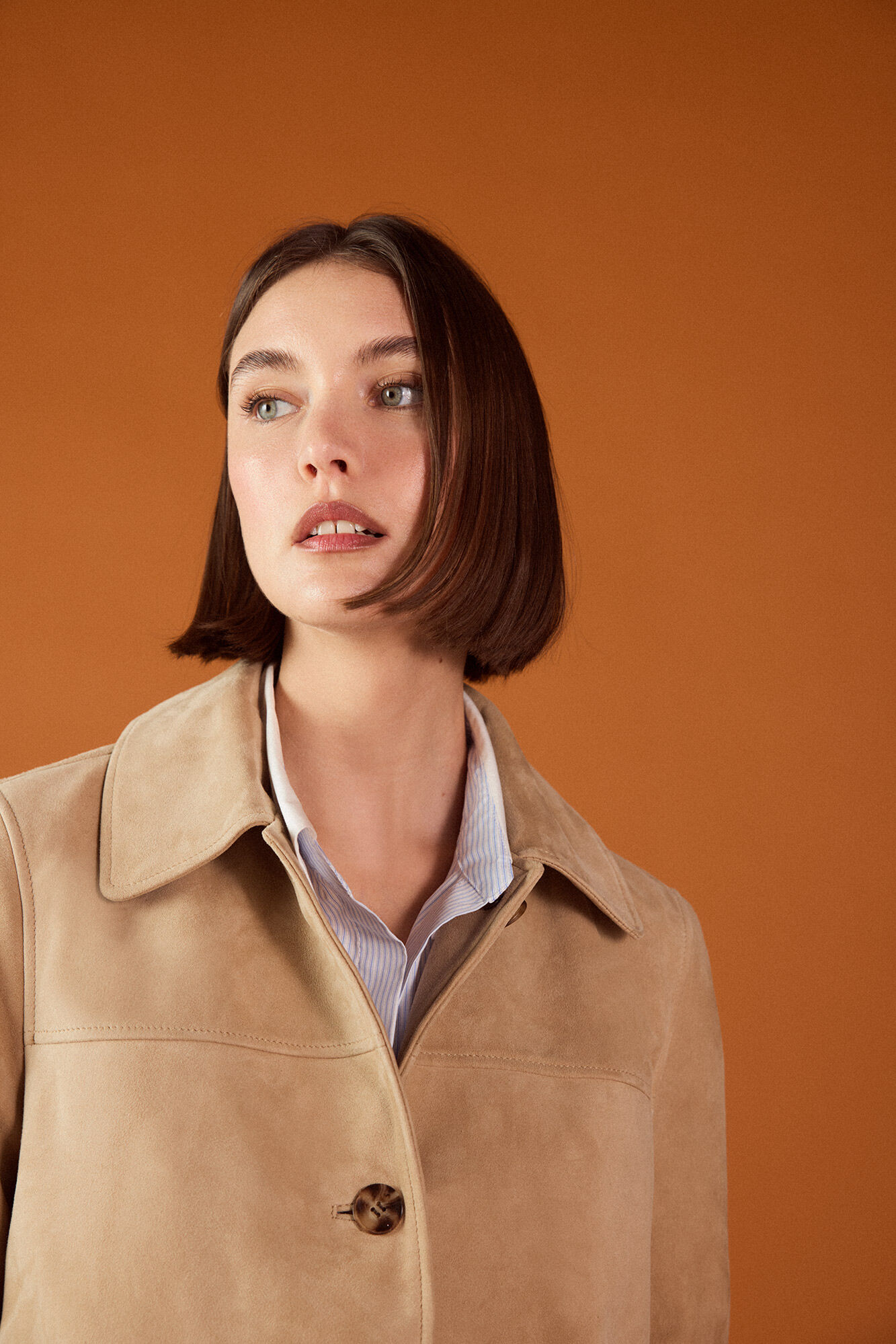 TFP by Tamara Falc&oacute; Casaco de couro Beige