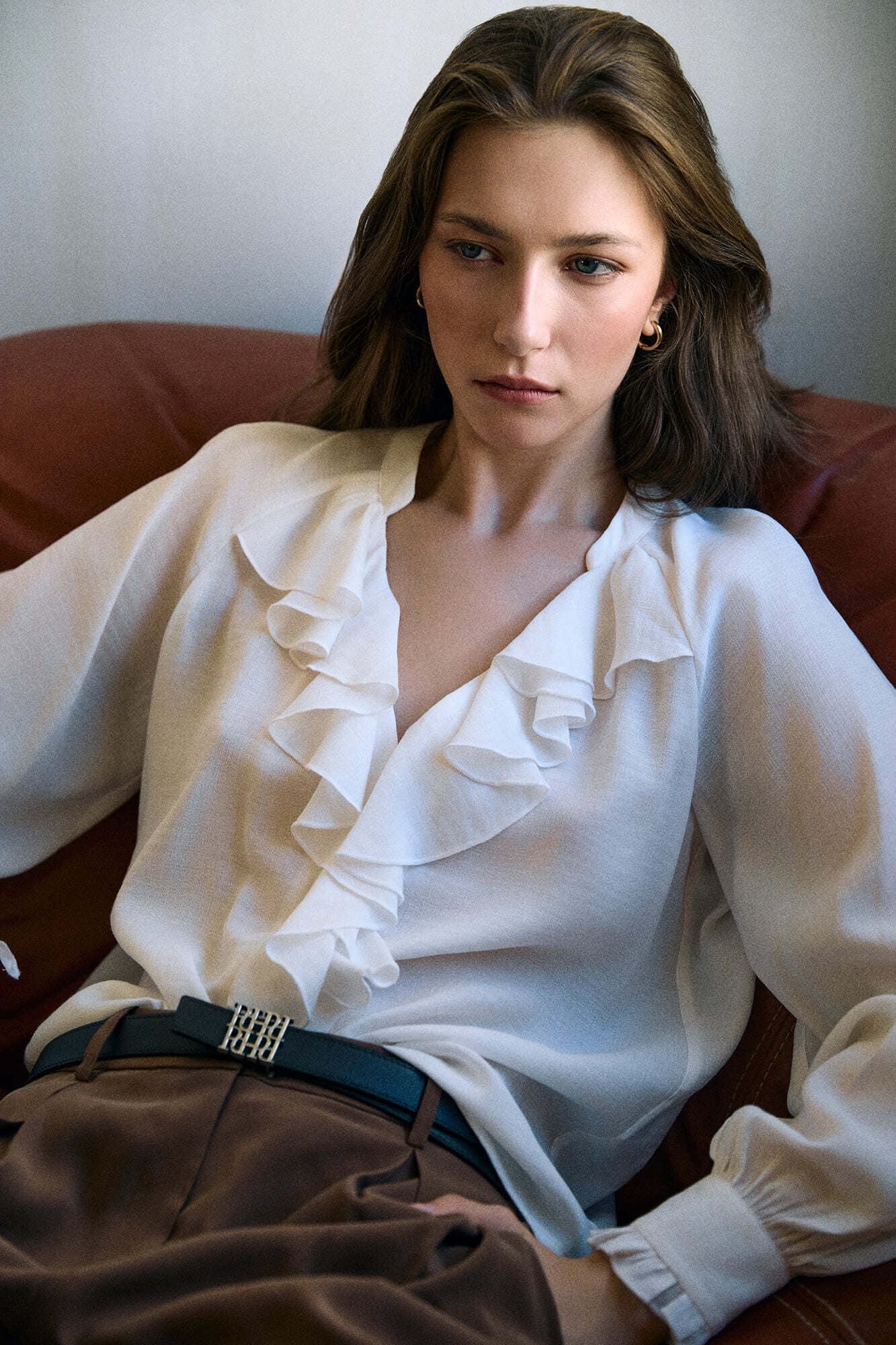 Pedro del Hierro Blusa lisa com folhos