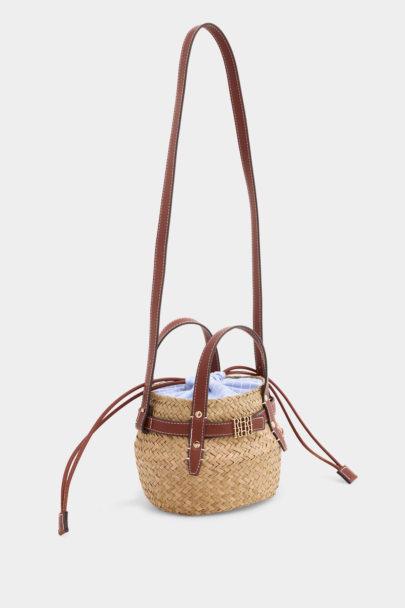 Pedro del Hierro Bolso cubo efecto rafia Negro