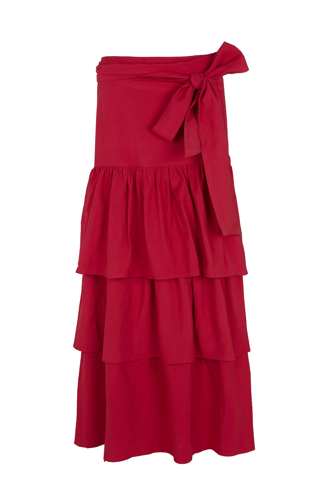 Pedro del Hierro Falda larga volantes Rojo