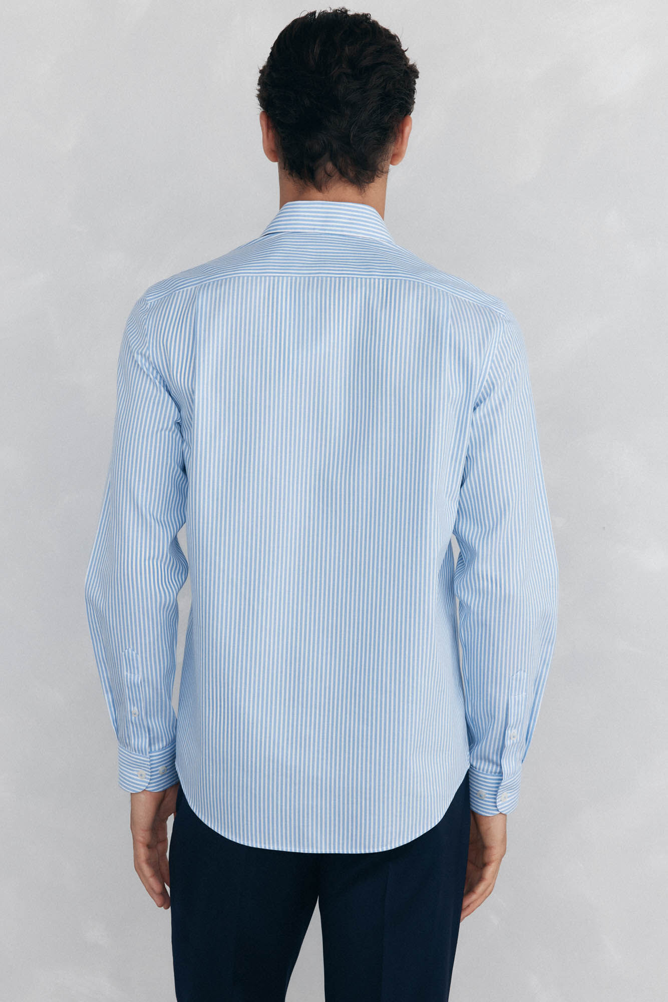 Pedro del Hierro Striped dress shirt, non-iron + anti-stain Blue
