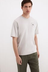 Pedro del Hierro Printed logo T-shirt Grey
