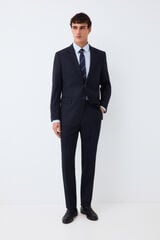 Pedro del Hierro Houndstooth slim fit tailored trousers Blue