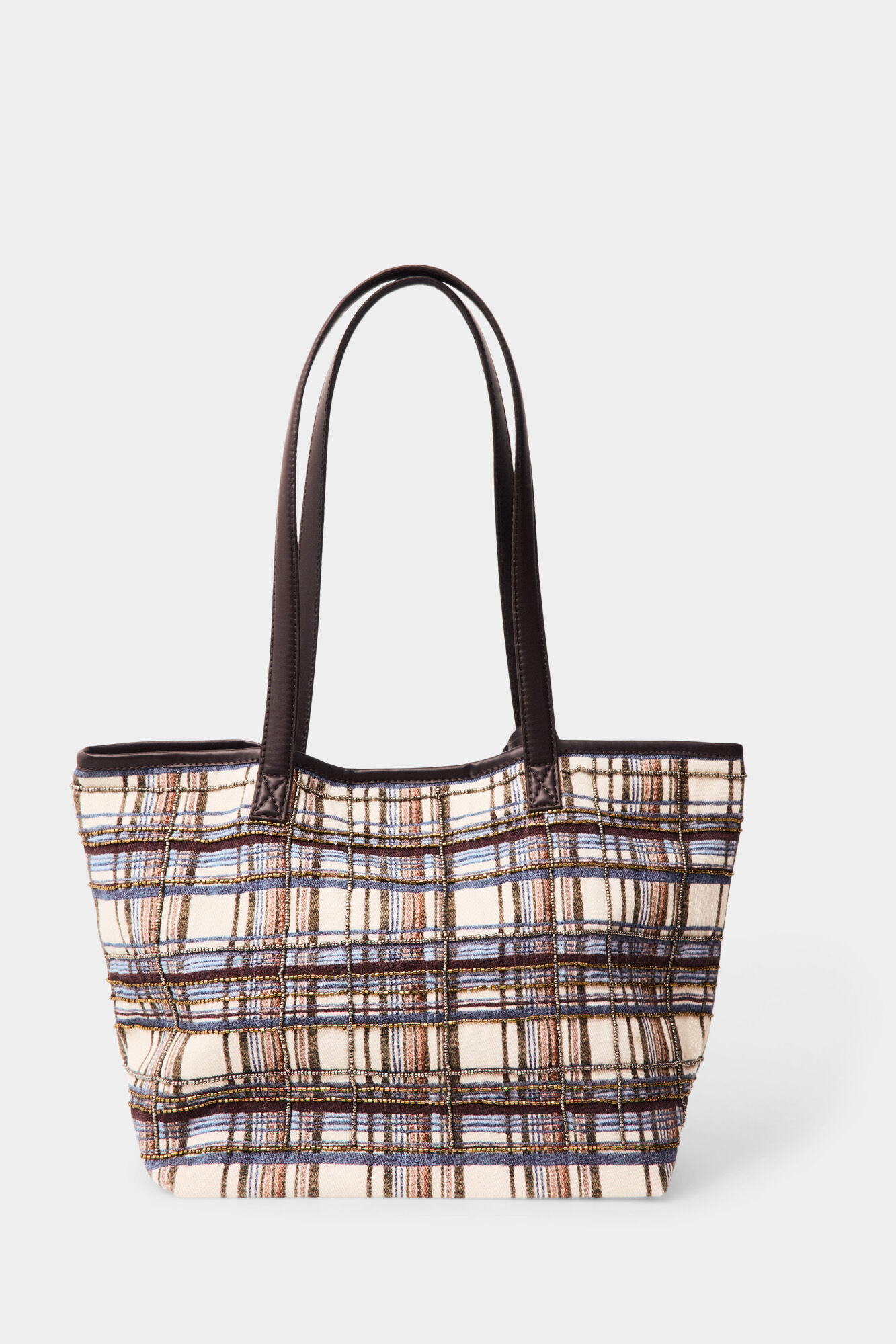 Pedro del Hierro Plaid shopper bag Blue