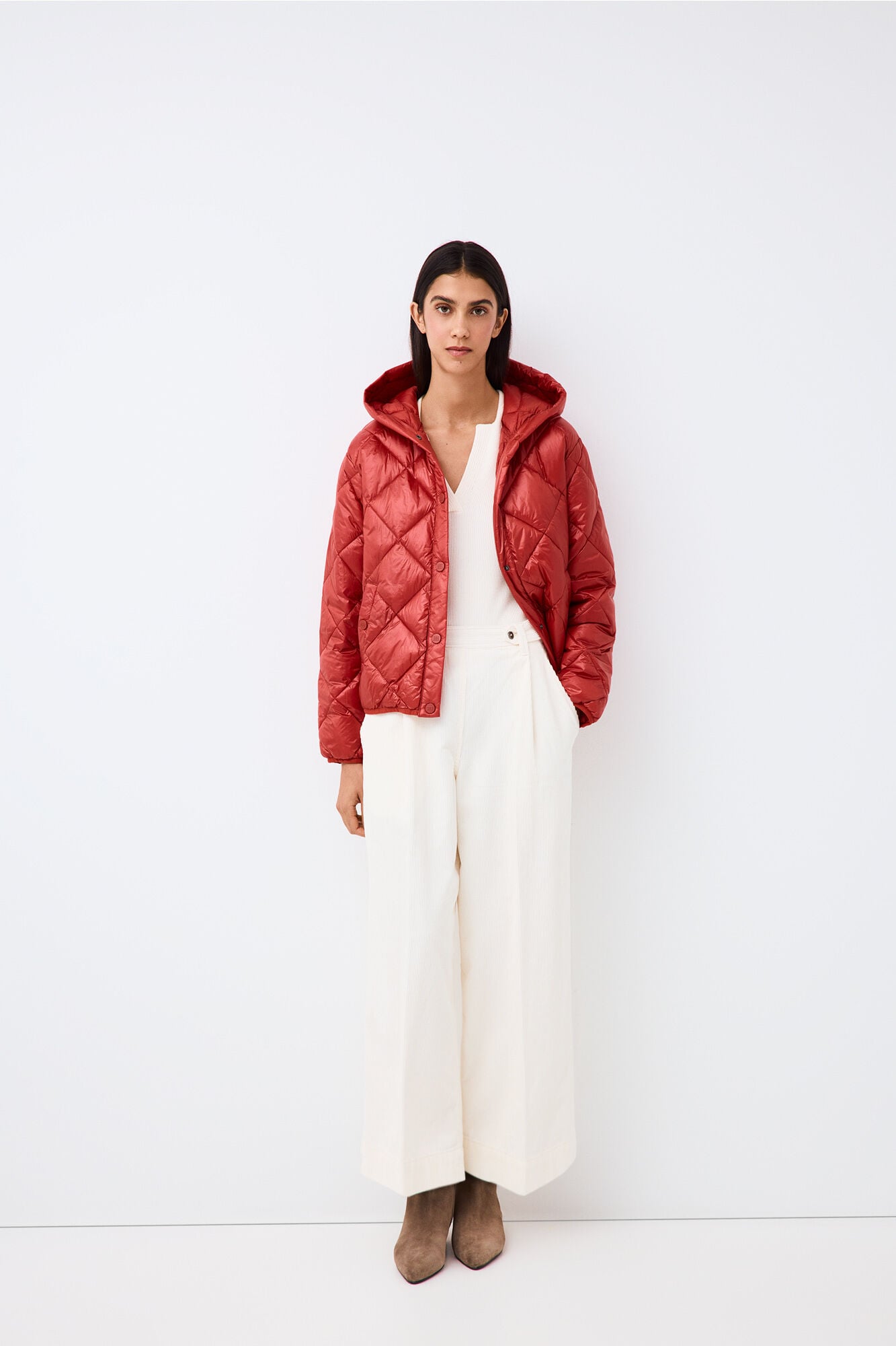 Pedro del Hierro Short hooded parka Red