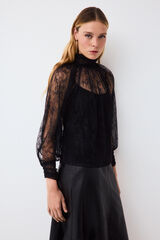Pedro del Hierro Lace romantic blouse Black
