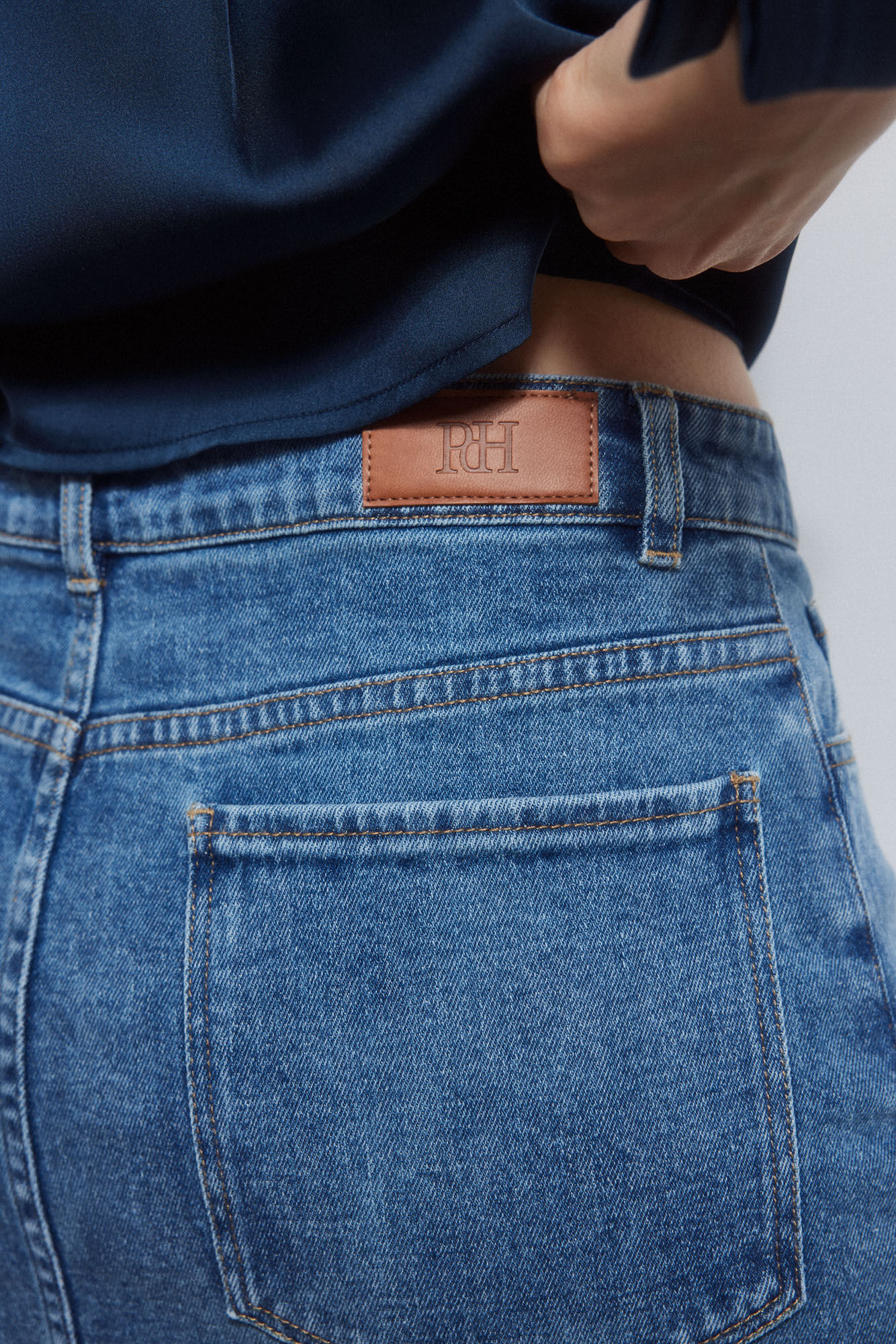 Pedro del Hierro Denim 5-pocket skirt Blue