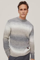 Pedro del Hierro Jersey color degradado lana-alpaca cuello redondo Gris