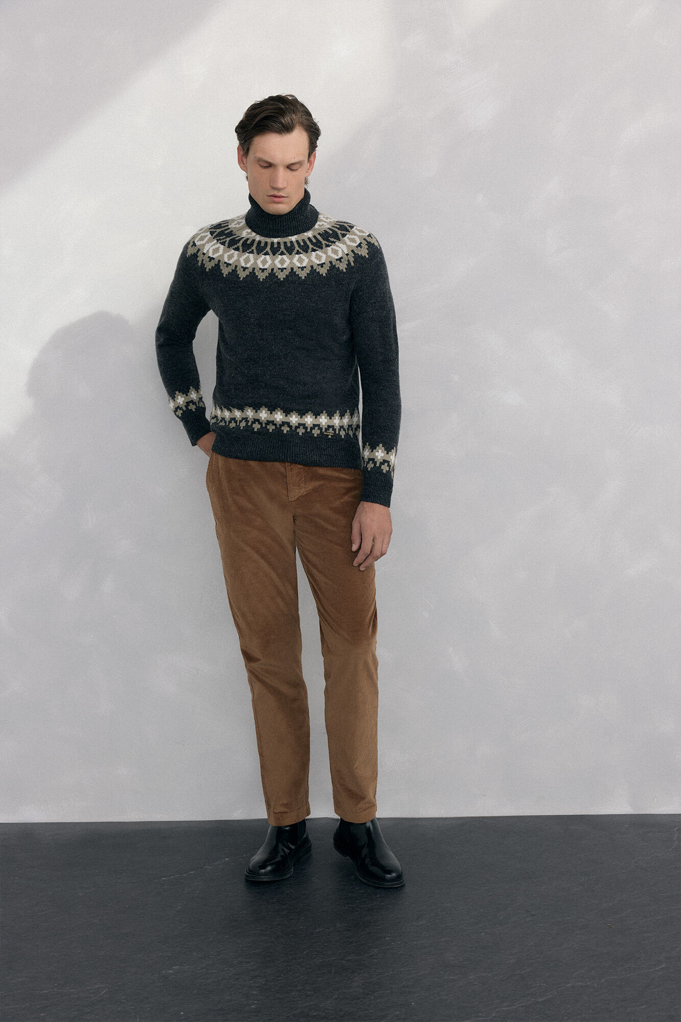 Pedro del Hierro Christmas sweater with wool and alpaca high neck