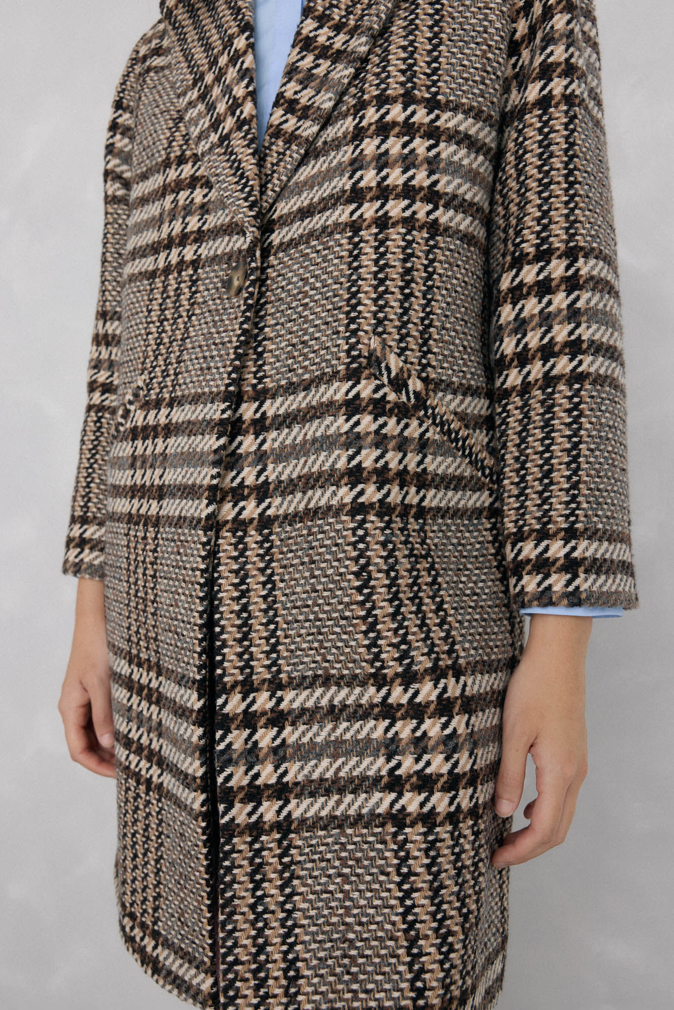 Pedro del Hierro Straight fabric coat Brown