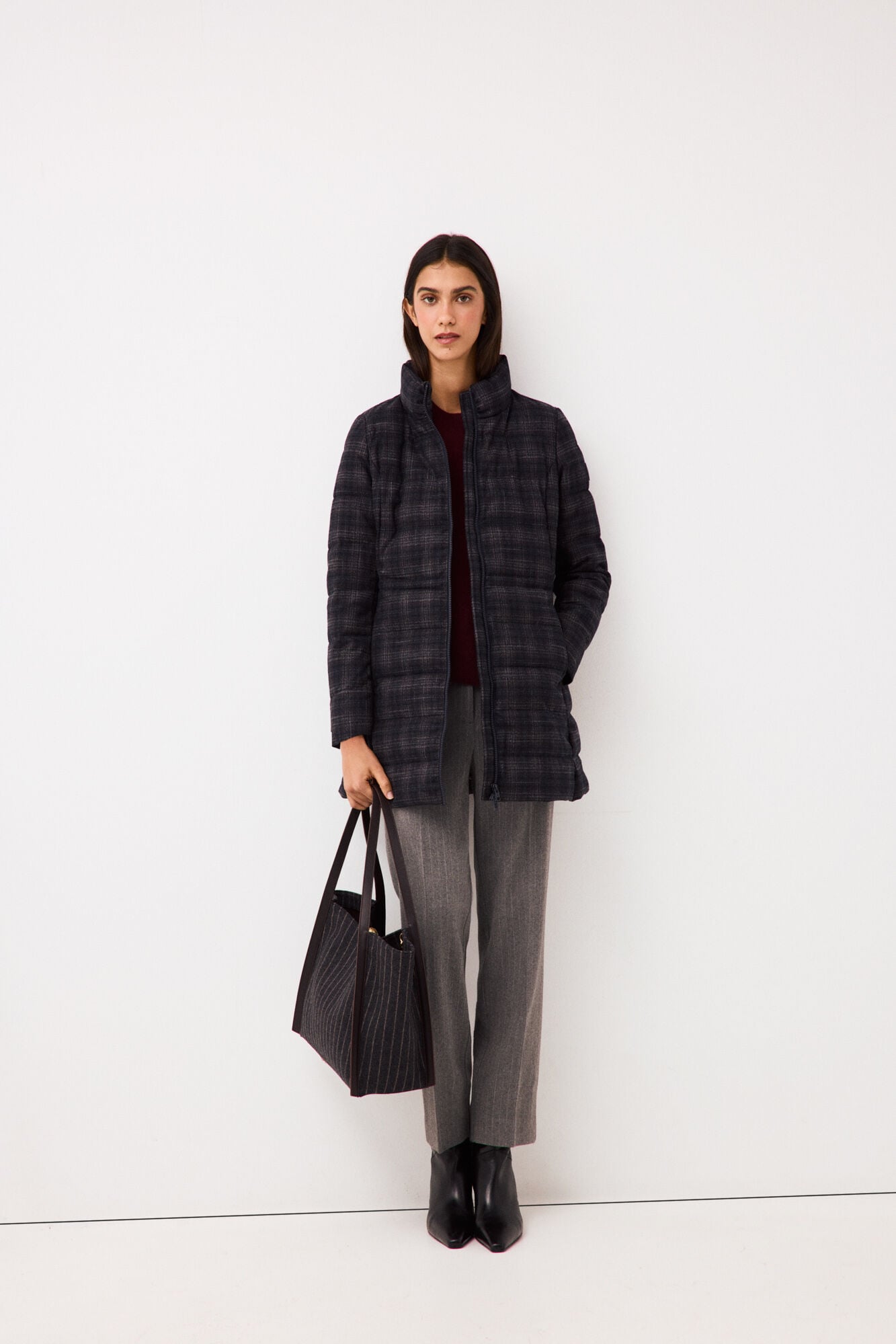 Pedro del Hierro Plaid ultralight long pyjamas Grey