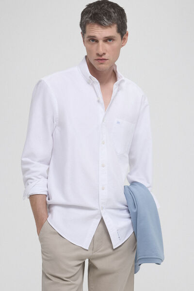 Pedro del Hierro Iconic plain Oxford shirt White