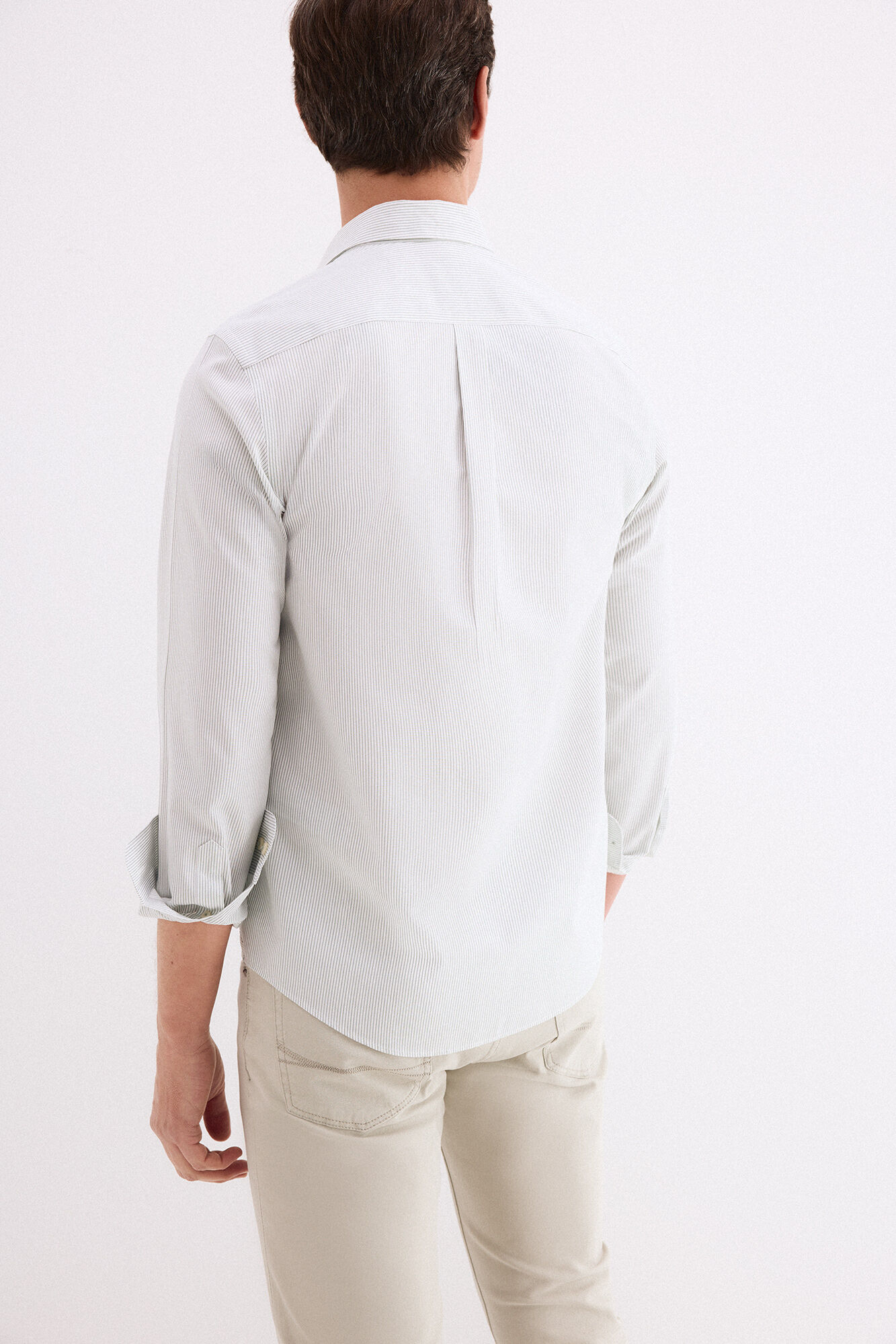 Pedro del Hierro Non iron stain-resistant striped shirt Green