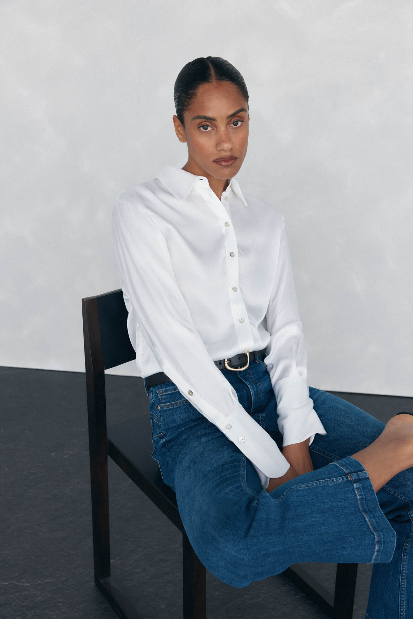 Pedro del Hierro Camisa de cetim oversized