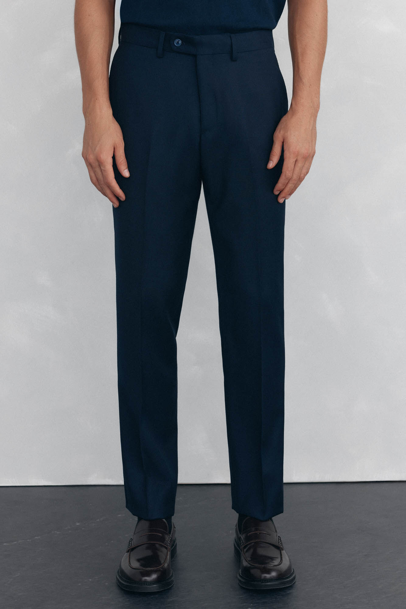 Pedro del Hierro Slim fit bi-stretch bird's eye trousers