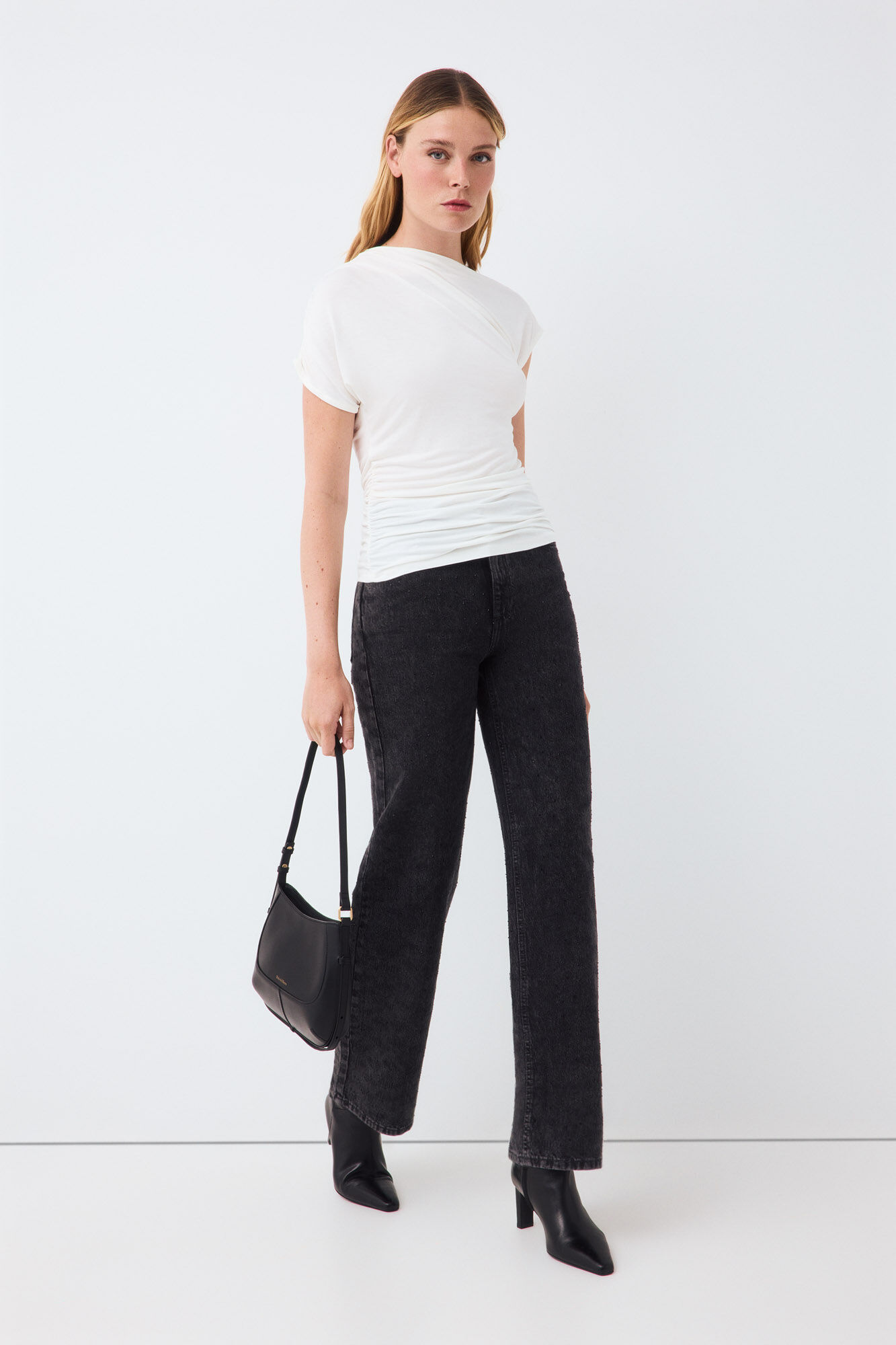 Pedro del Hierro Draped sleeveless T-shirt White