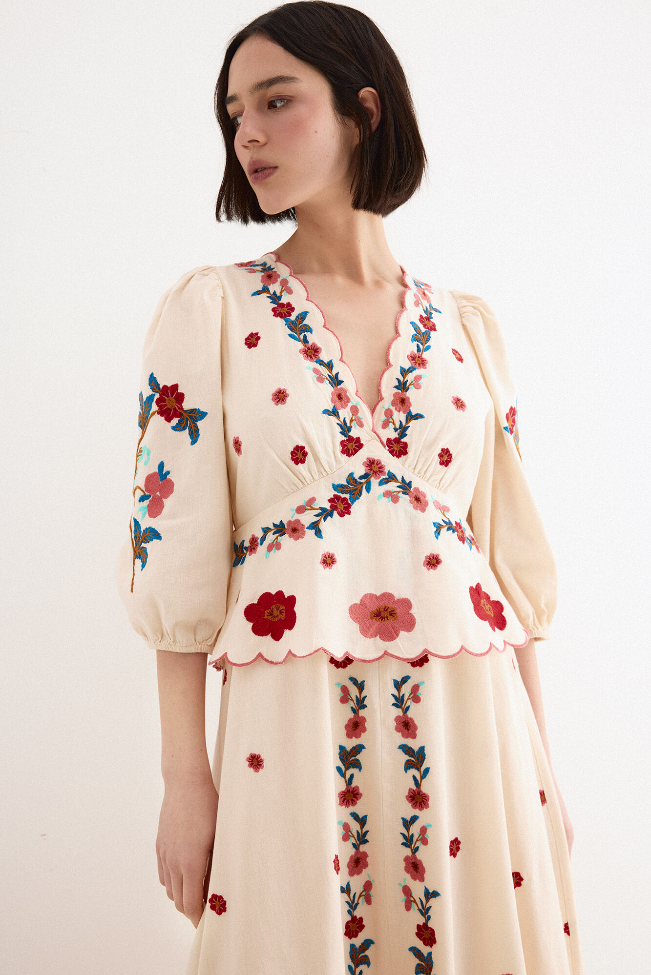 TFP by Tamara Falc&oacute; Embroidered dress Beige