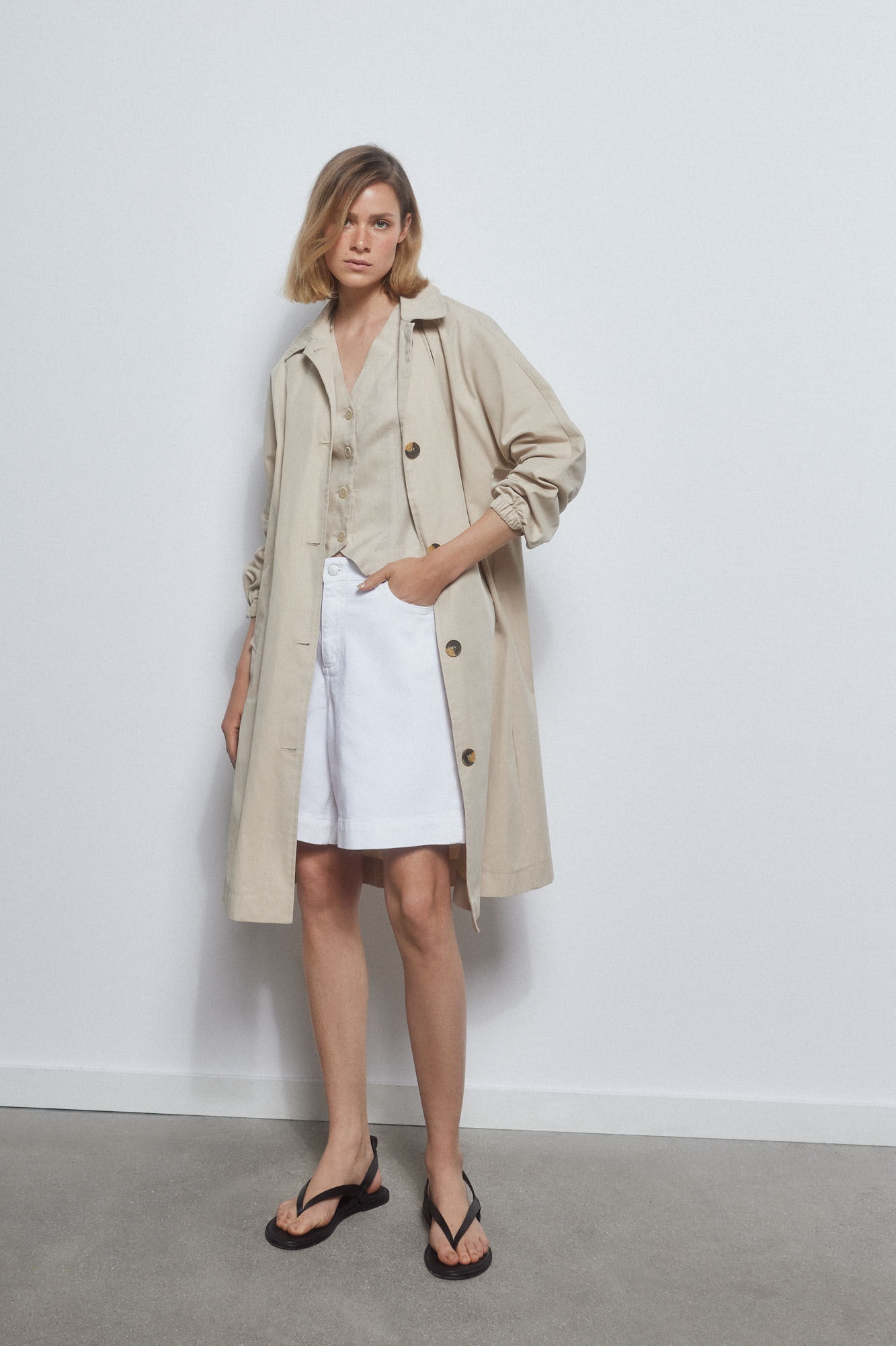 Pedro del Hierro Bermuda denim Ecru