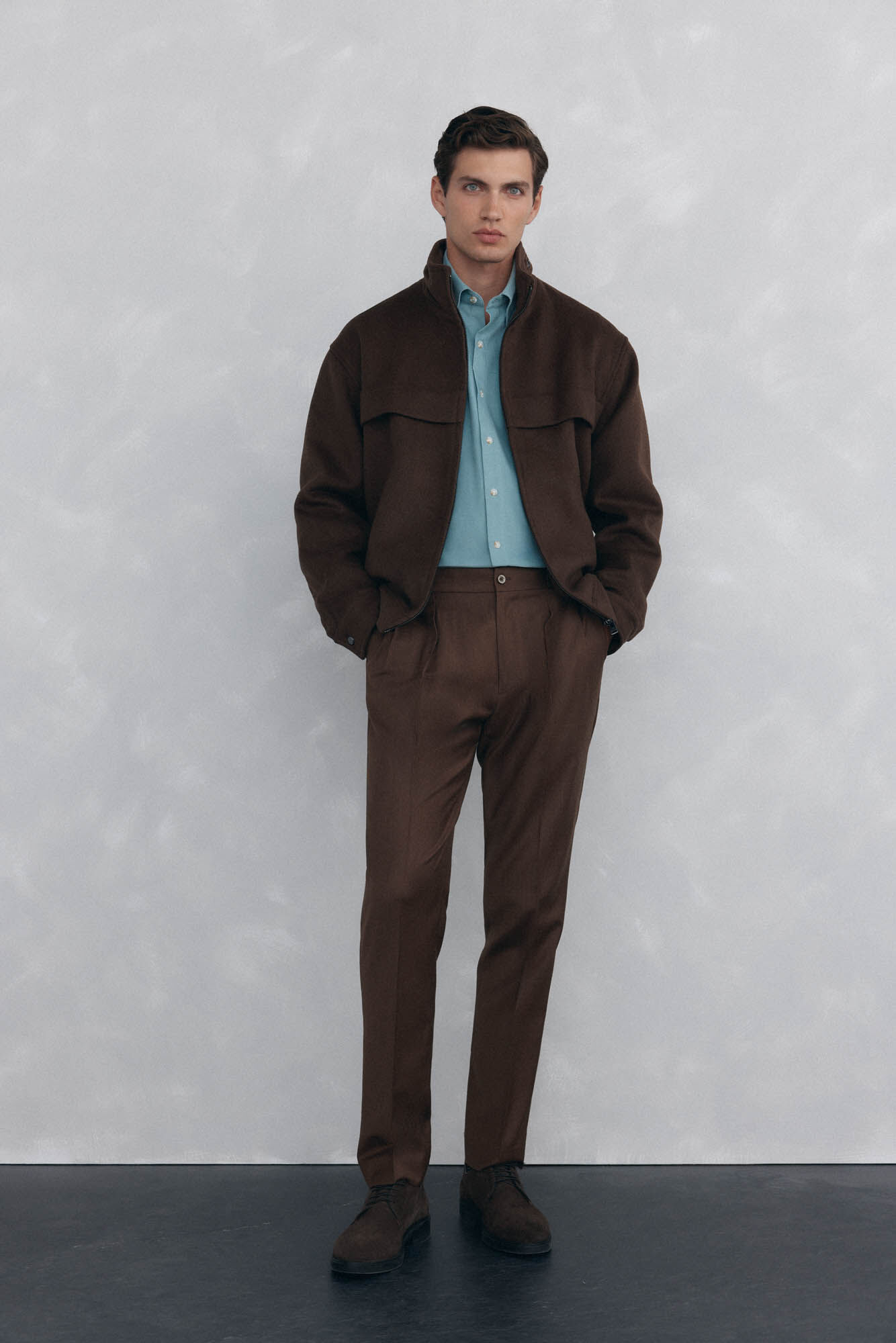 Pedro del Hierro Camisa de veludo macio Turquesa