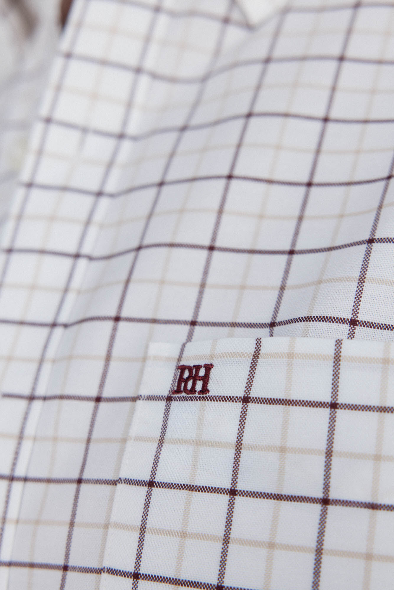 Pedro del Hierro Checked non-iron Oxford shirt Burgundy