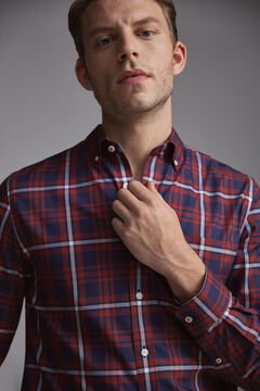 Pedro del Hierro Tech Non-Iron cotton shirt Blue