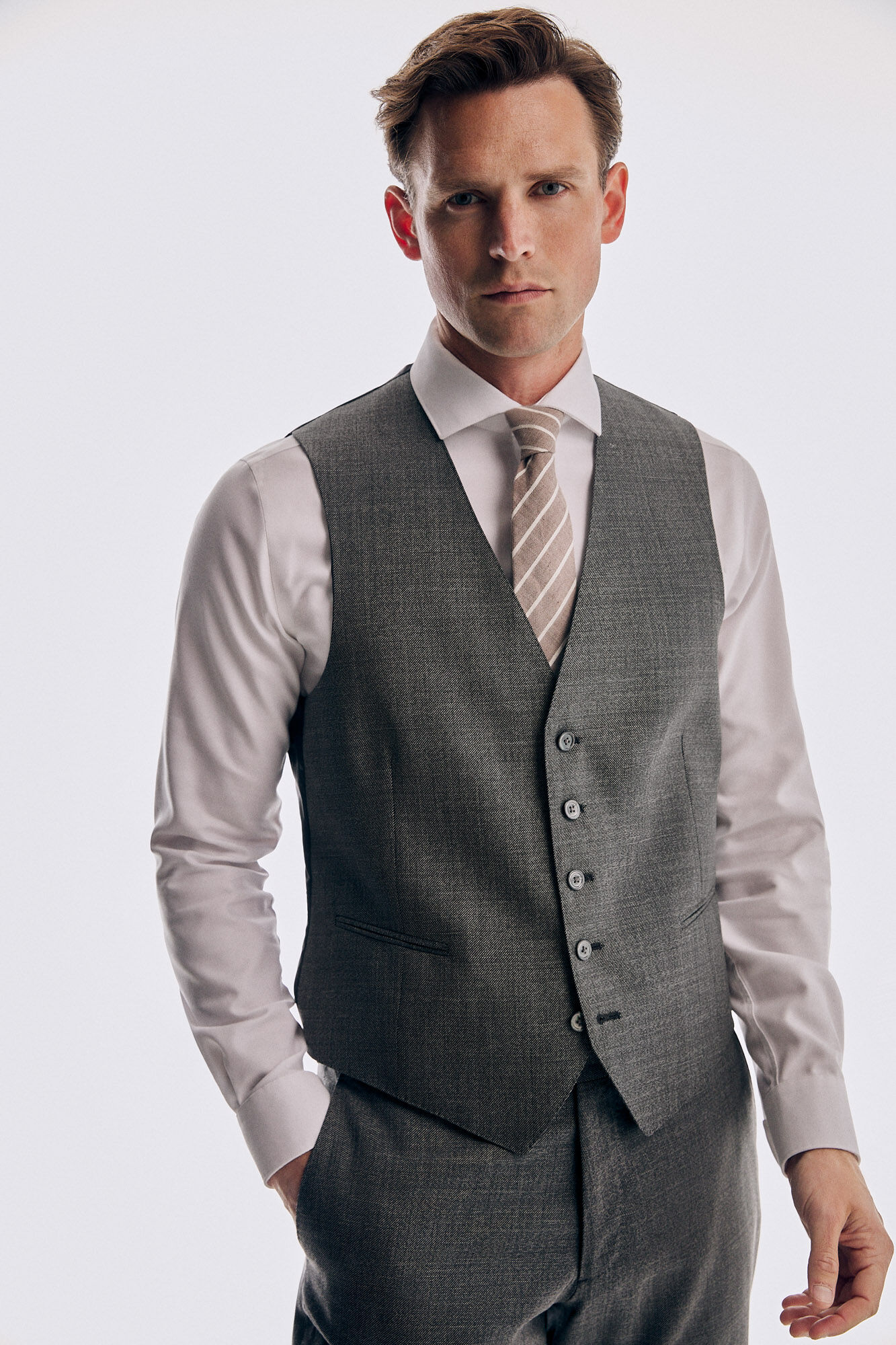 Pedro del Hierro Chaleco gris tailored fit Gris