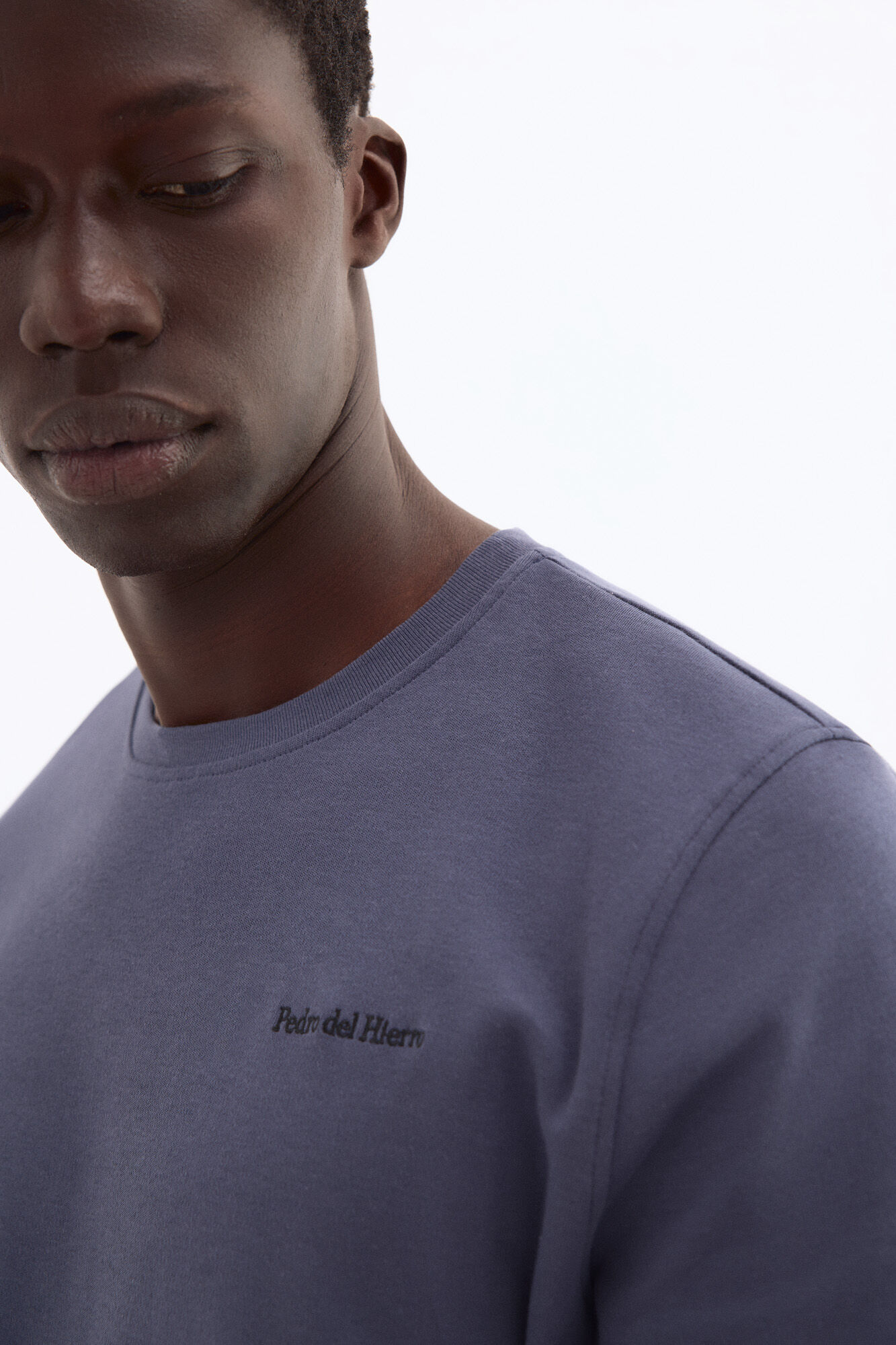 Pedro del Hierro T-shirt de manga curta em algod&atilde;o espanhol Azul