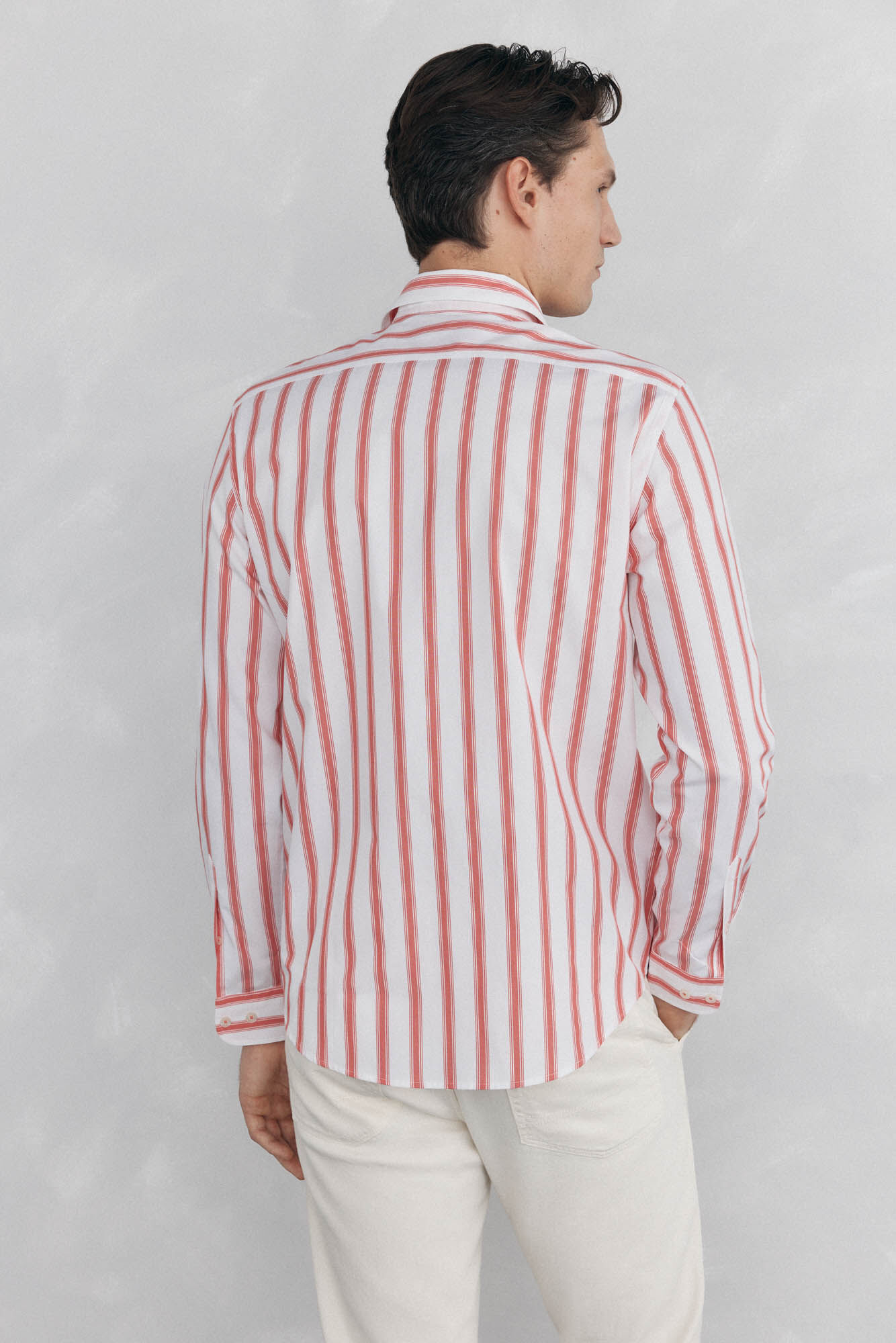 Pedro del Hierro Camisa rayas popel&iacute;n Rojo