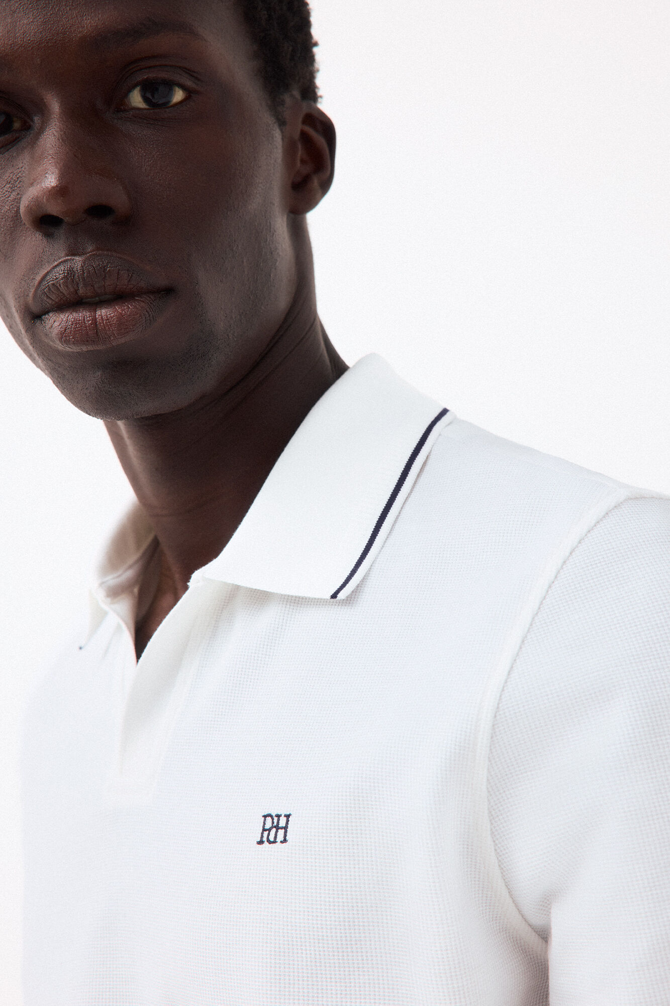 Pedro del Hierro Structured open neck polo shirt