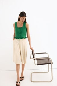 Pedro del Hierro Linen long Bermuda shorts