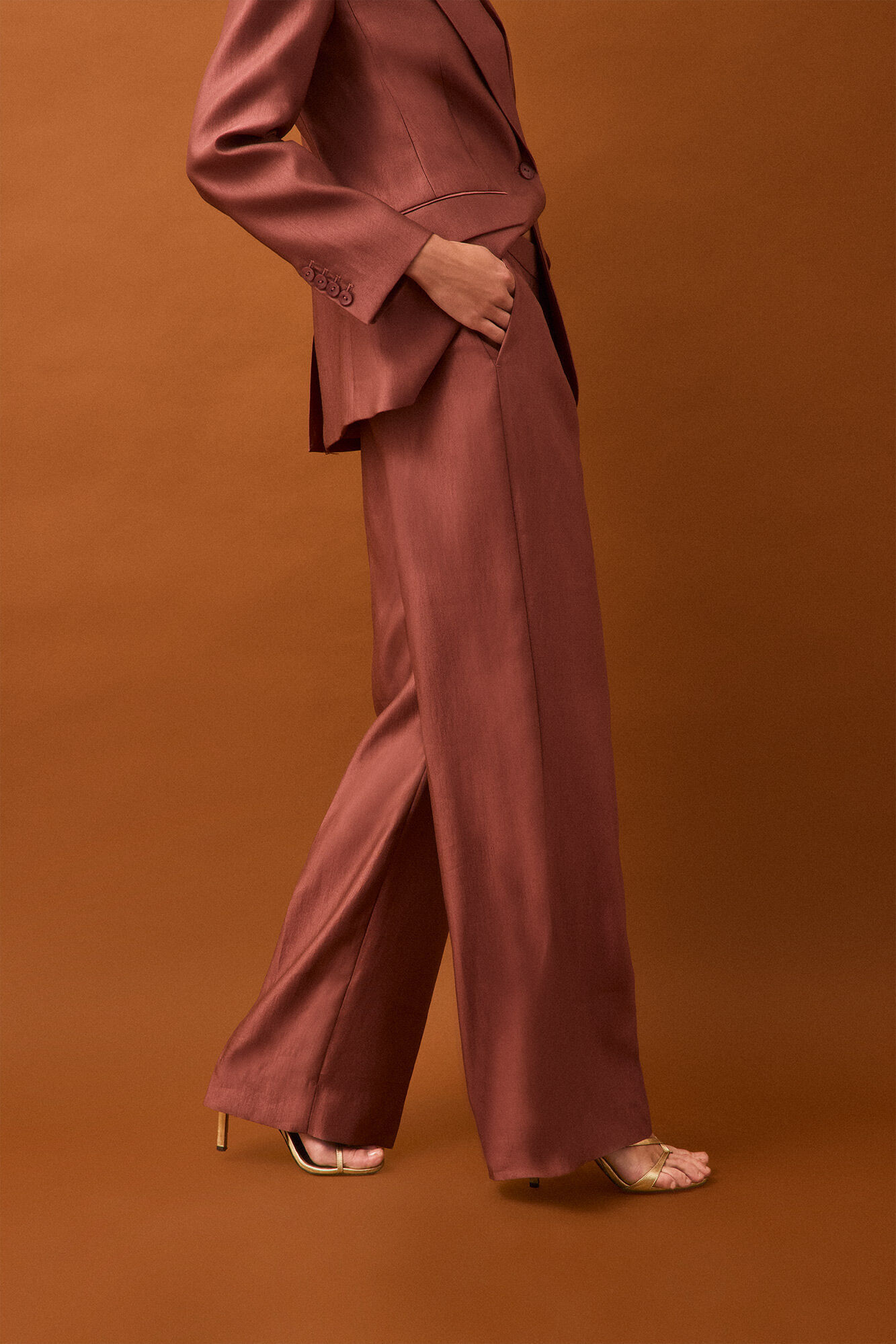 Pedro del Hierro Metallic trousers Pink