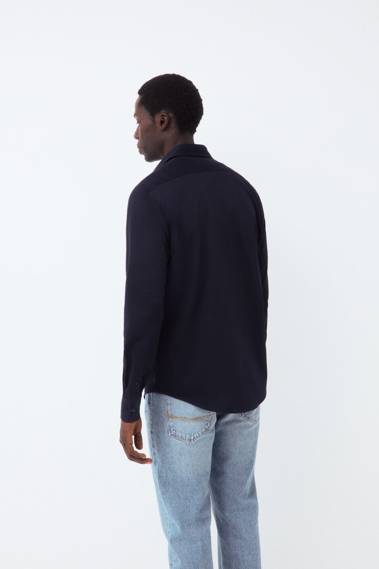 Pedro del Hierro Plain jersey-knit shirt Blue
