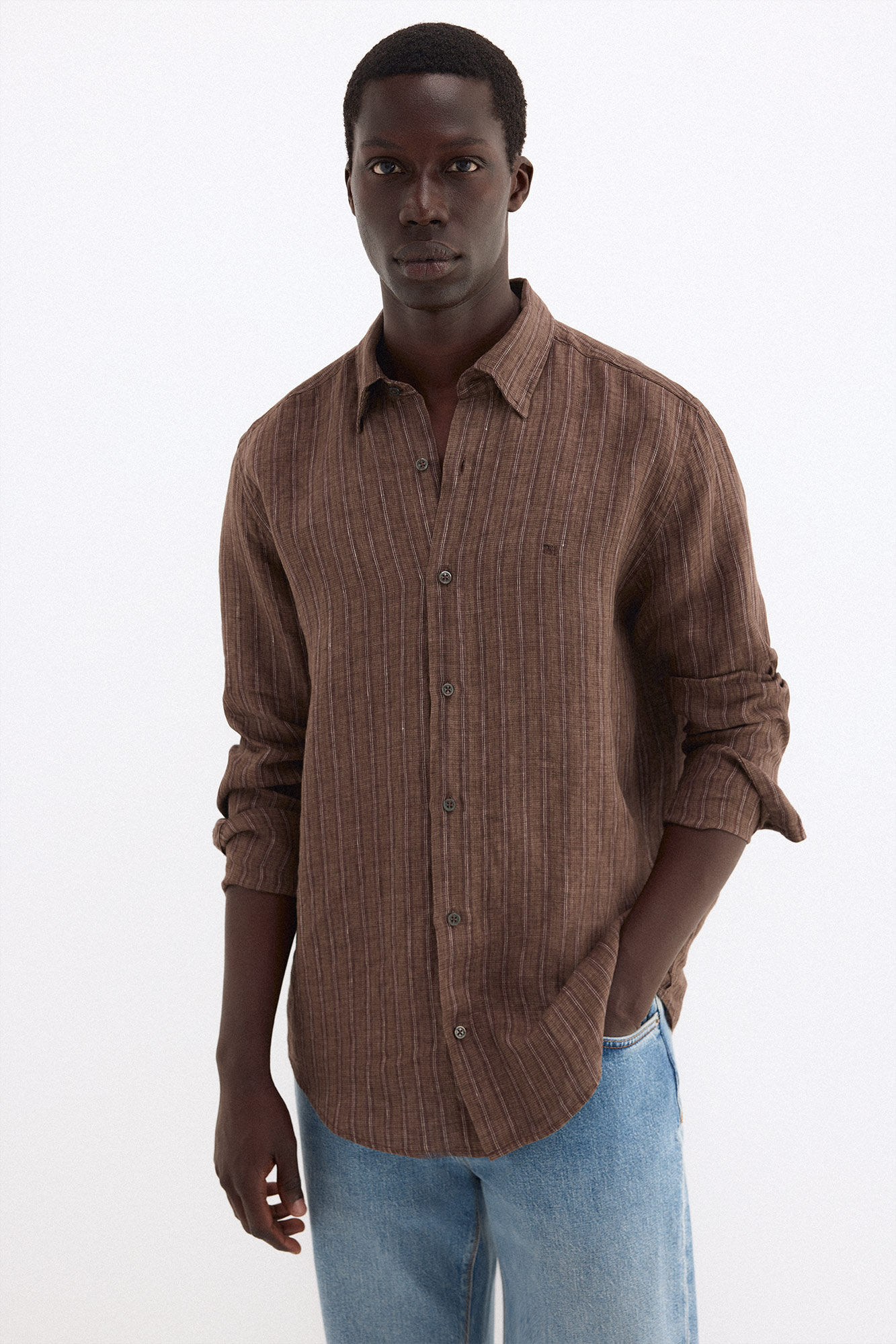 Pedro del Hierro Italian linen striped shirt