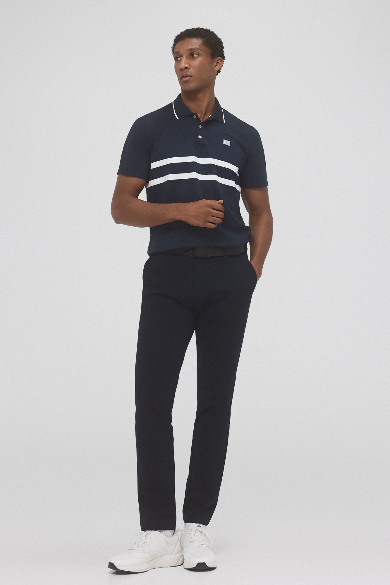 Pedro del Hierro Striped golf polo Blue
