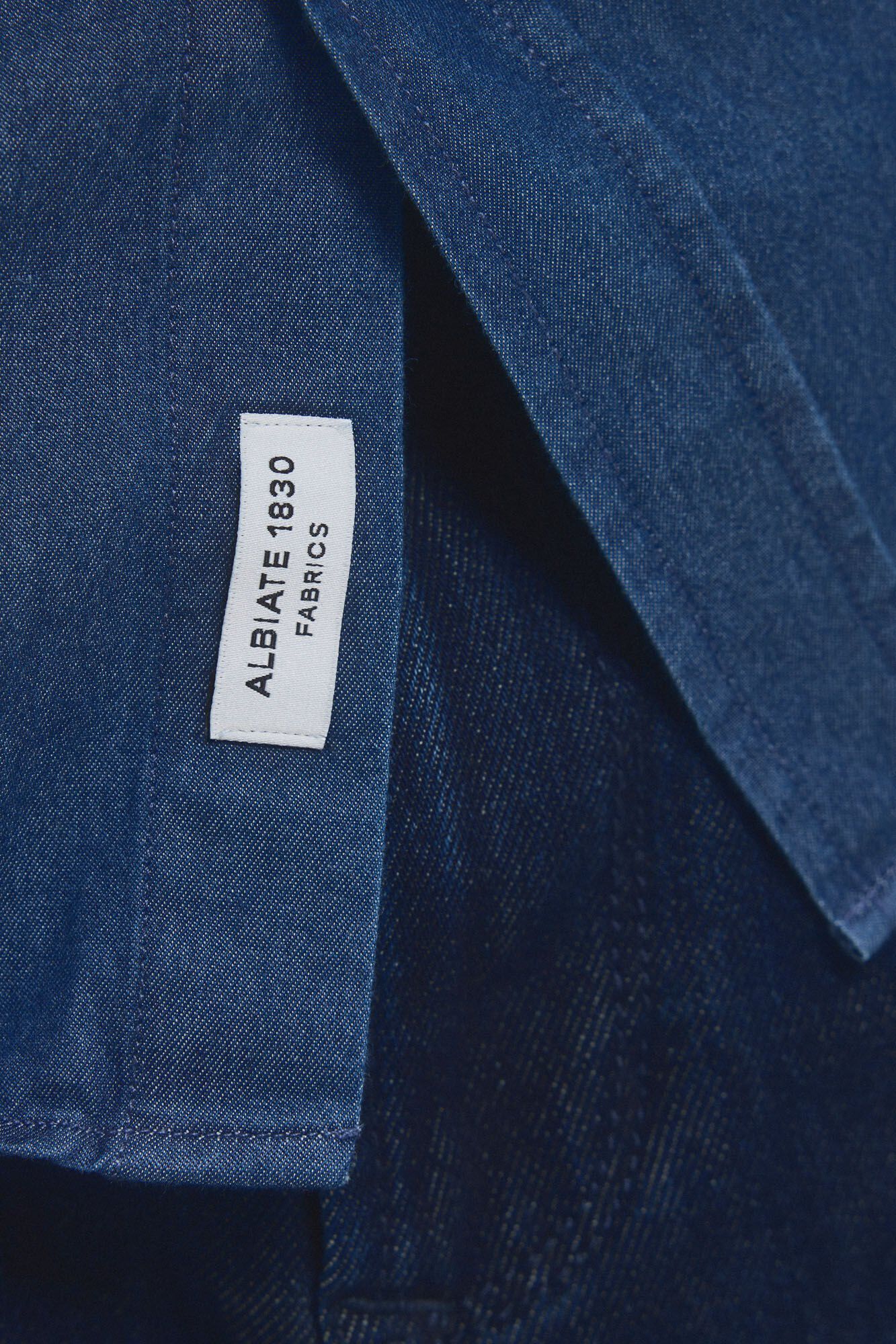 Pedro del Hierro Camisa denim tejido italiano Azul