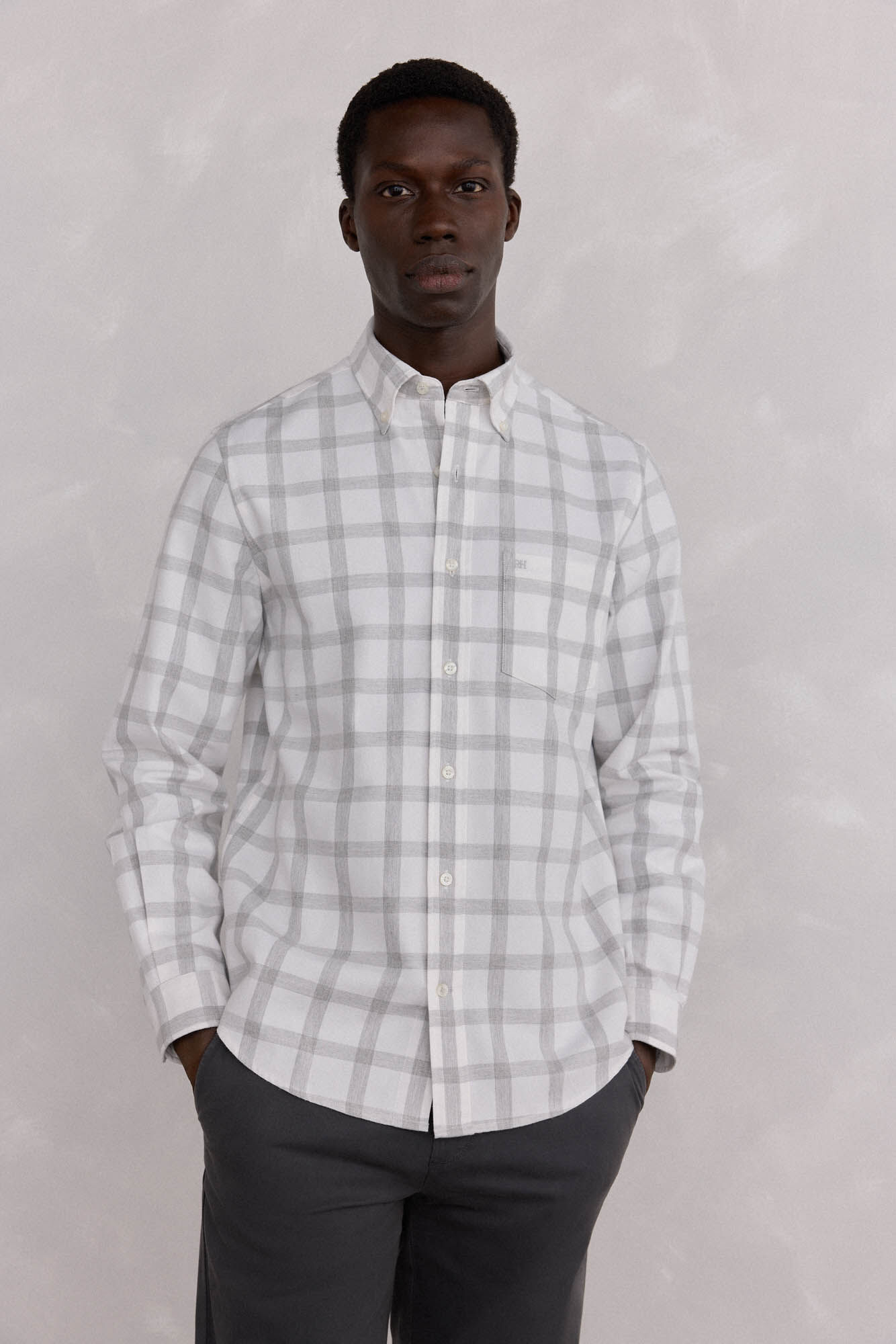 Pedro del Hierro Brushed Oxford Check Shirt