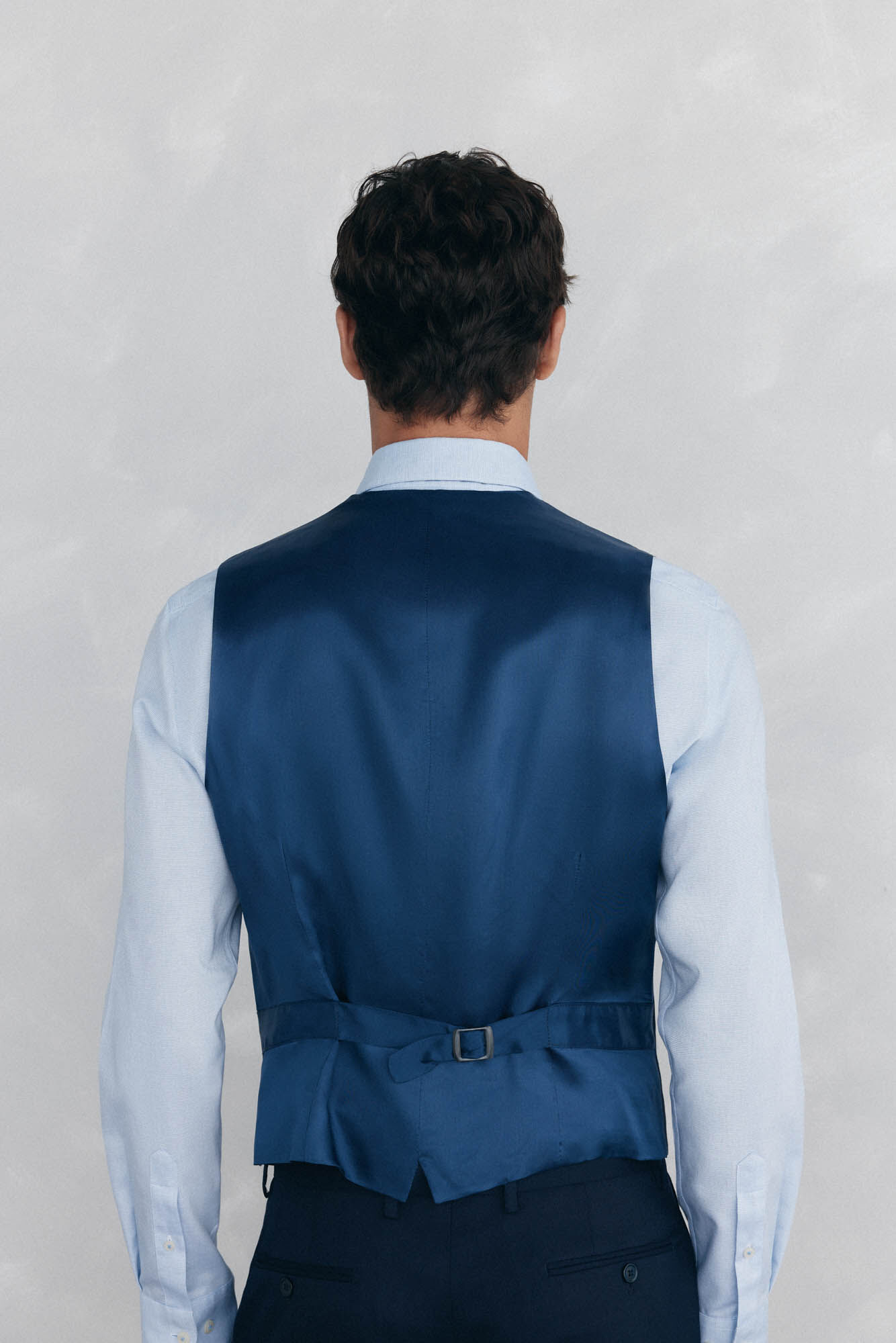 Pedro del Hierro Colete estruturado com ajuste sob medida nas costas azul Azul