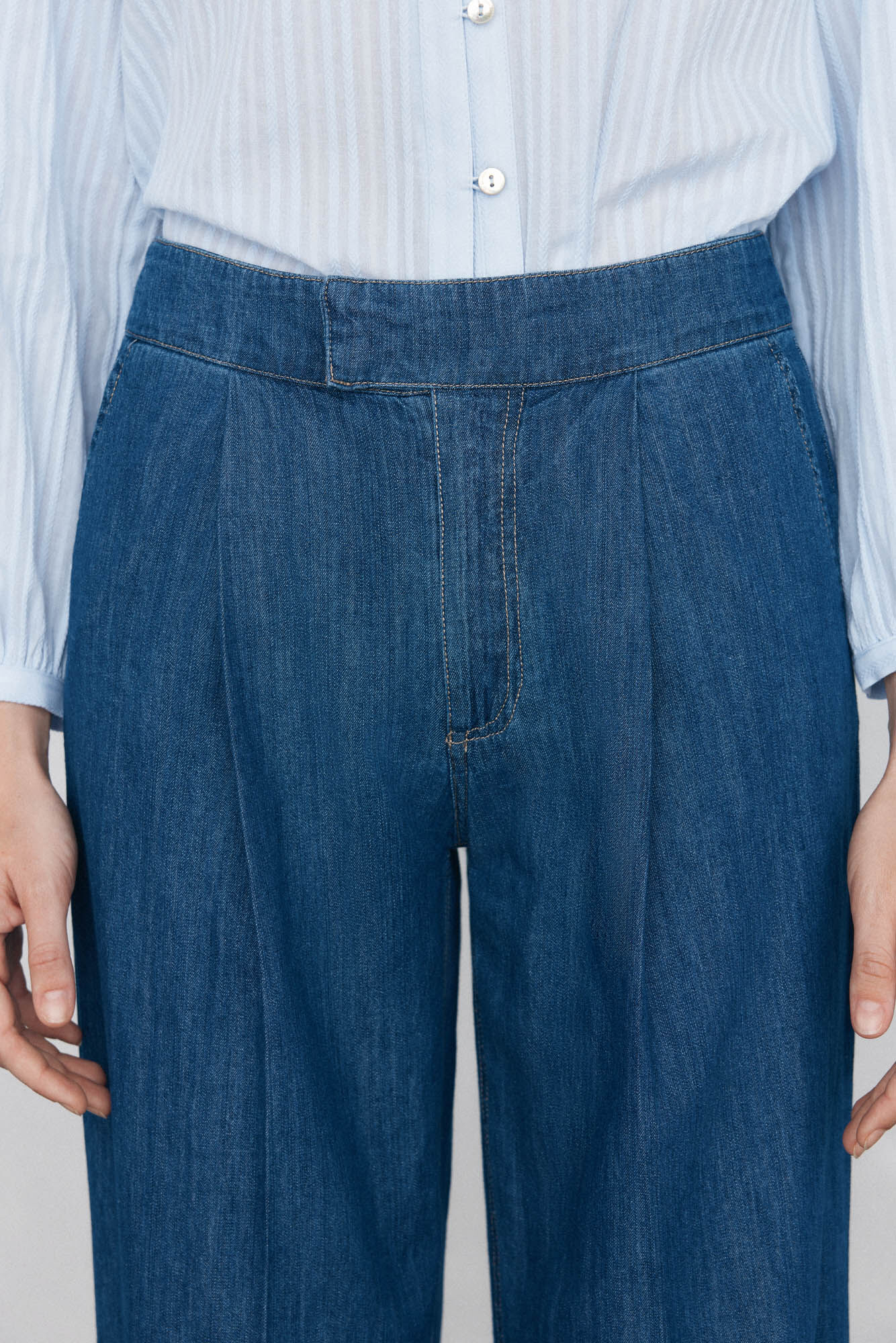 Pedro del Hierro Jeans wide leg Azul