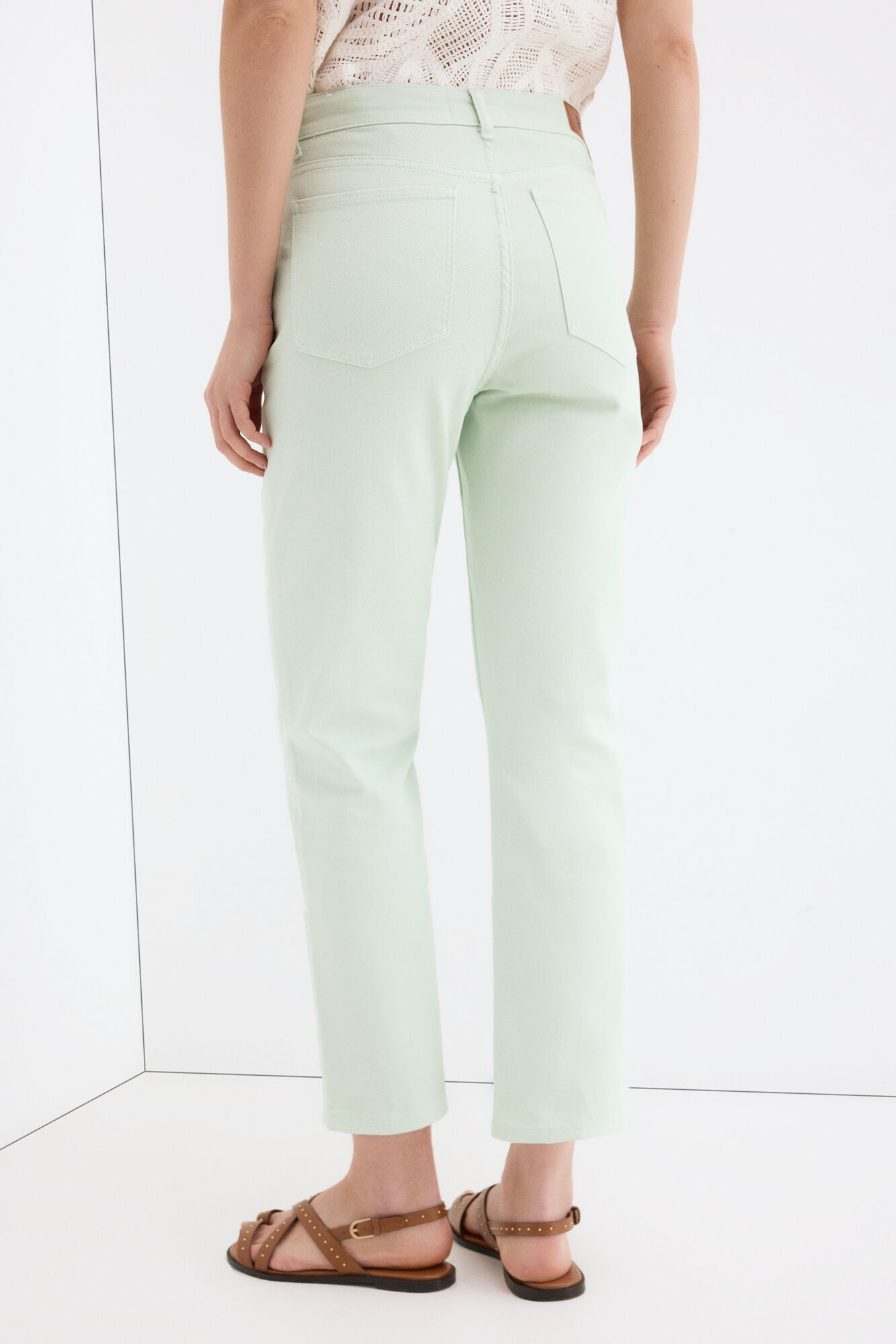 Pedro del Hierro Basic straight capri jeans Turquoise