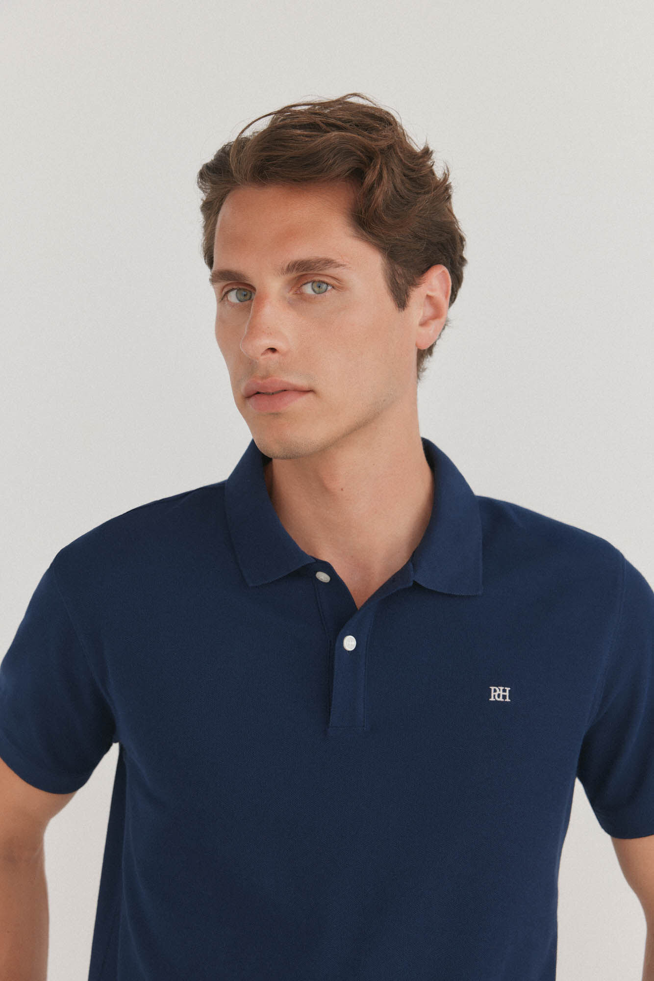 Pedro del Hierro Polo b&aacute;sico slim Azul