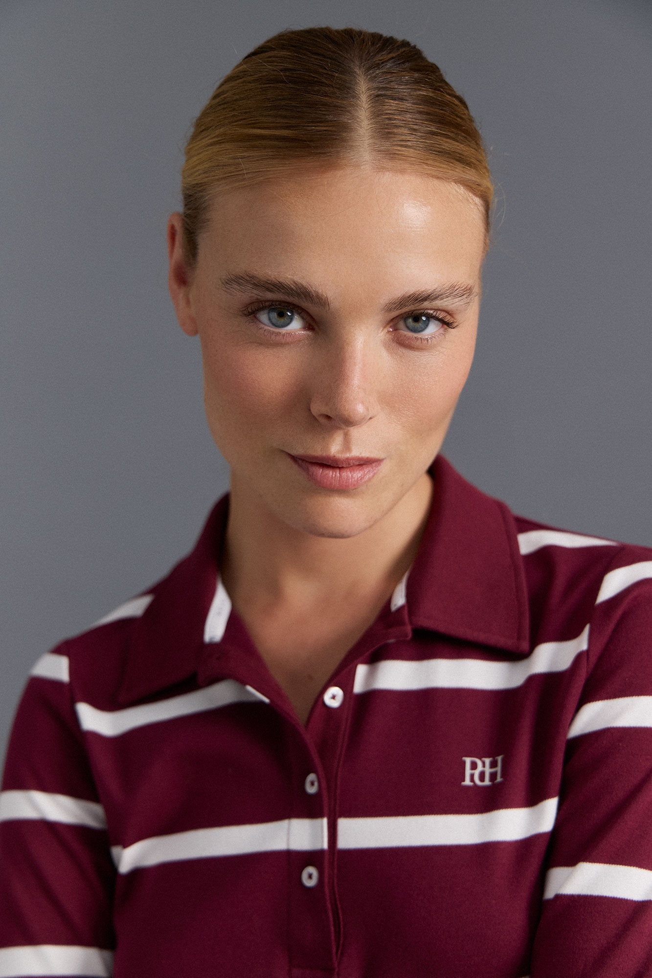 Pedro del Hierro Polo t&eacute;cnico rayas golf Burdeos