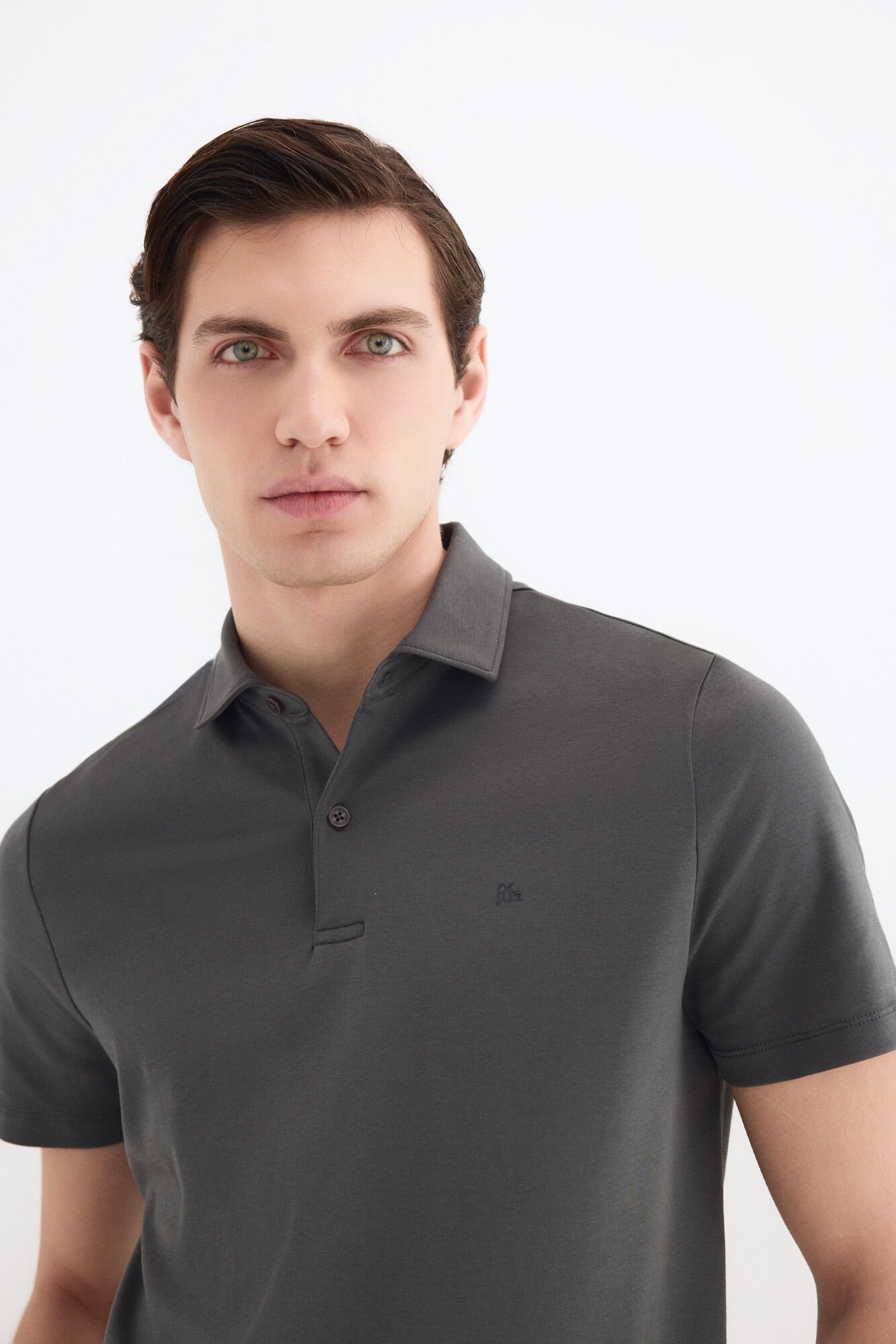 Pedro del Hierro Mercerized polo shirt Grey